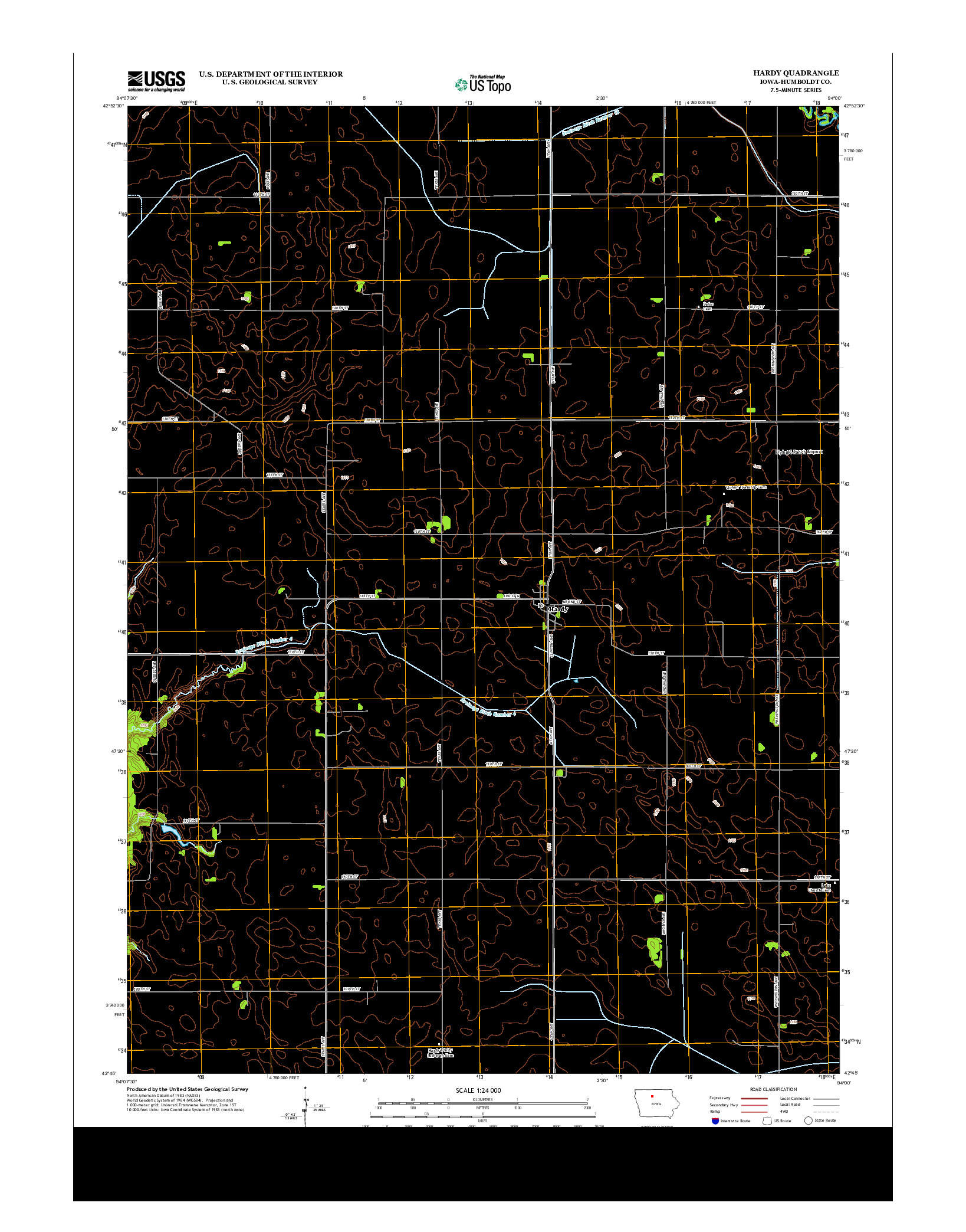 USGS US TOPO 7.5-MINUTE MAP FOR HARDY, IA 2013