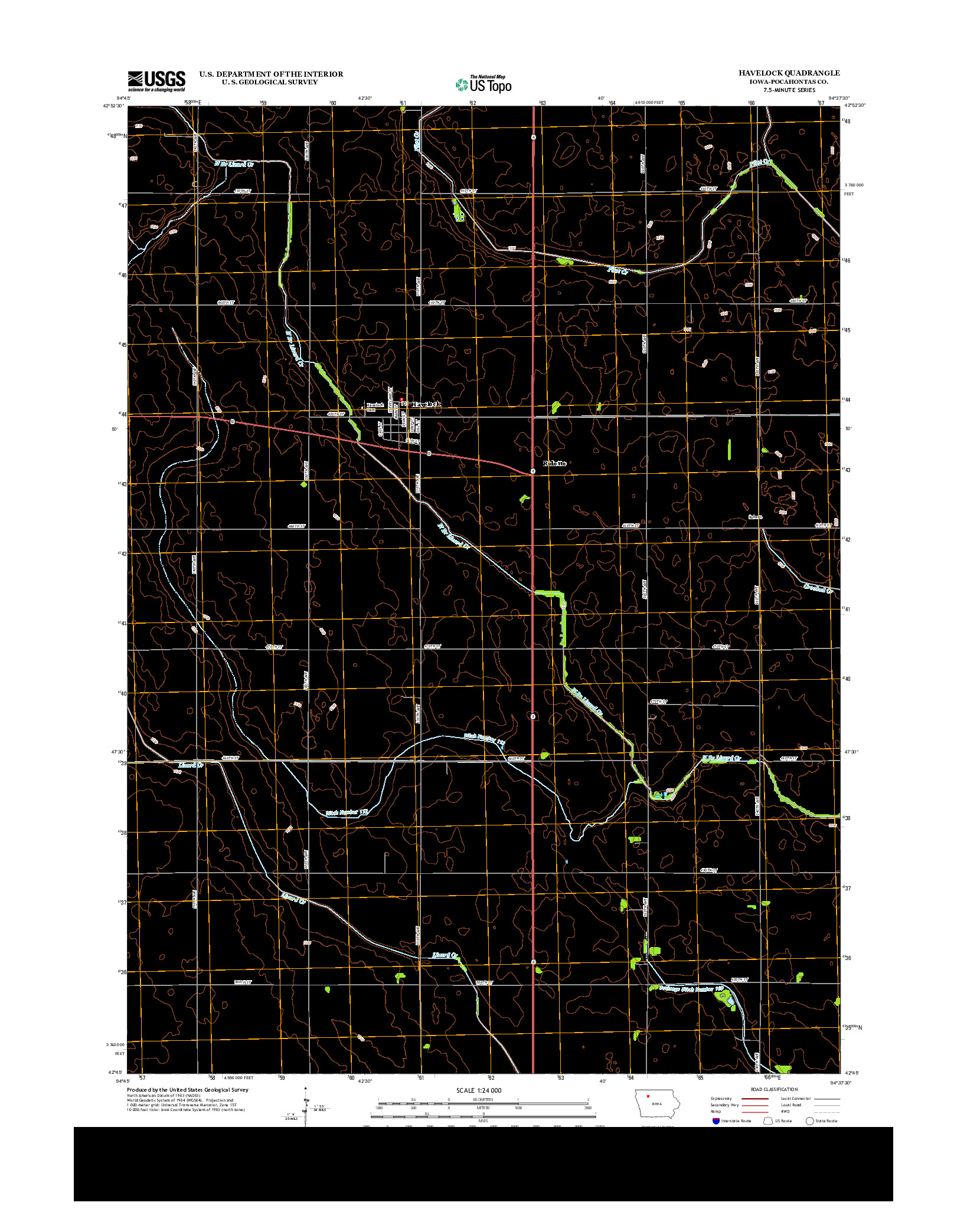 USGS US TOPO 7.5-MINUTE MAP FOR HAVELOCK, IA 2013
