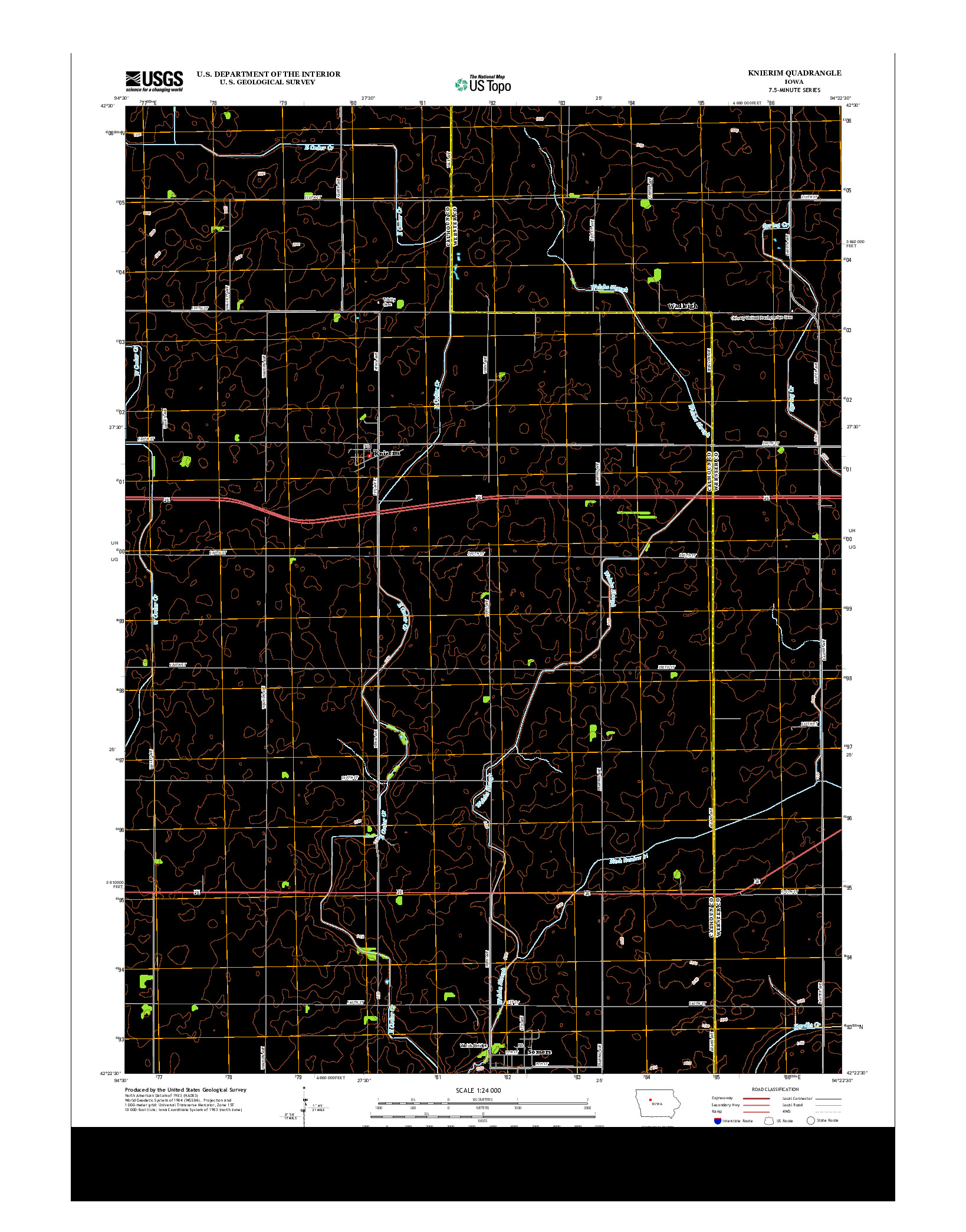 USGS US TOPO 7.5-MINUTE MAP FOR KNIERIM, IA 2013