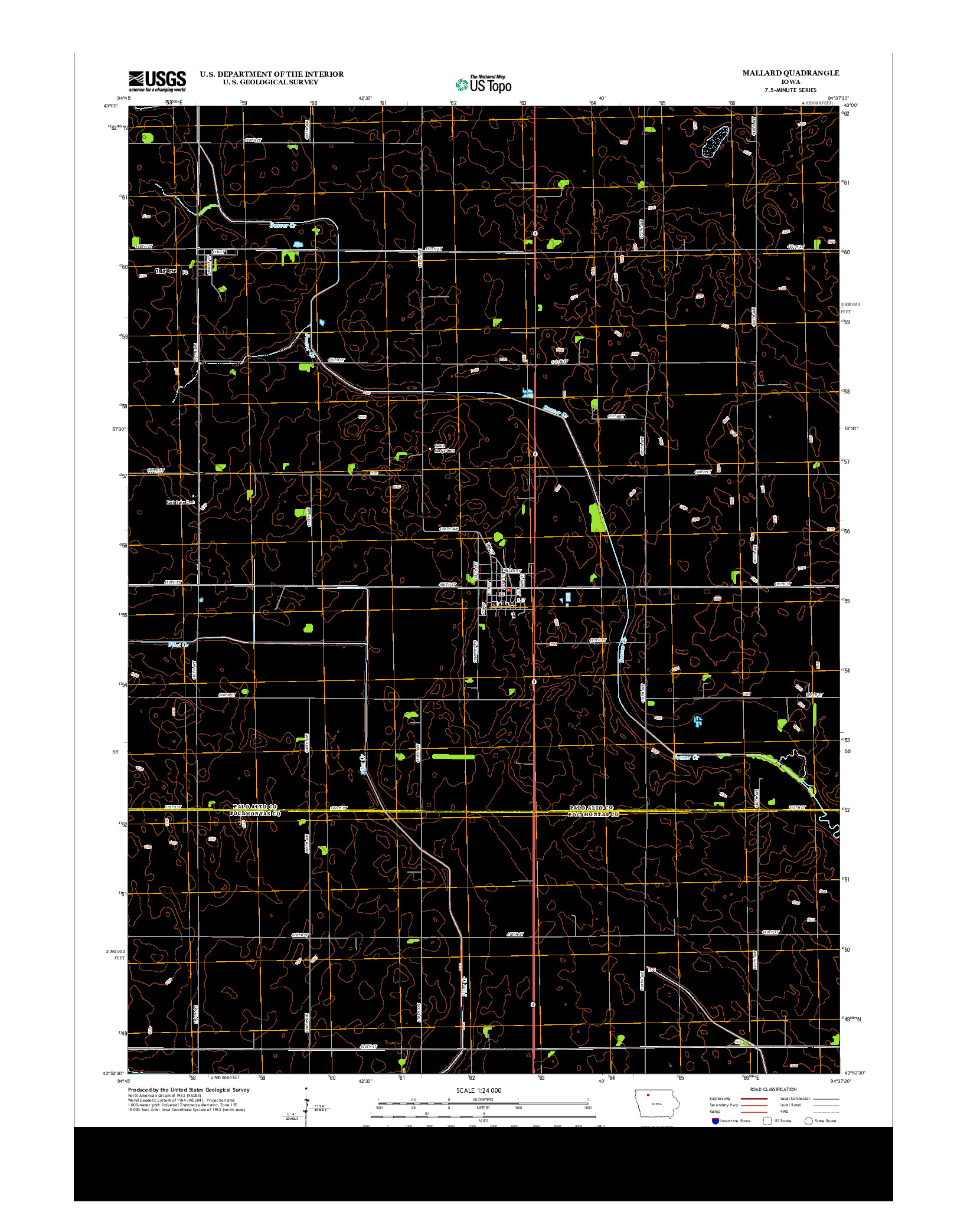 USGS US TOPO 7.5-MINUTE MAP FOR MALLARD, IA 2013