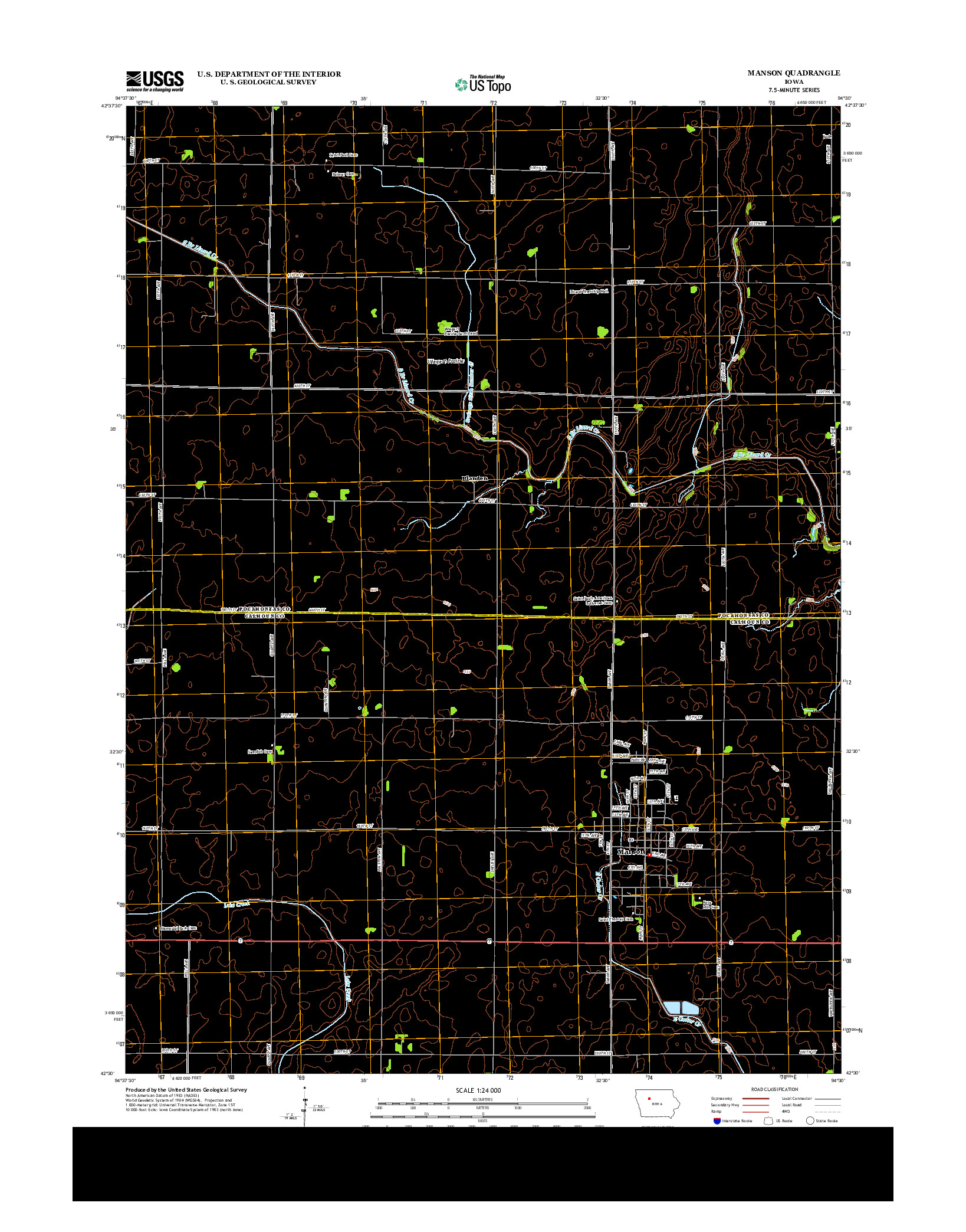 USGS US TOPO 7.5-MINUTE MAP FOR MANSON, IA 2013