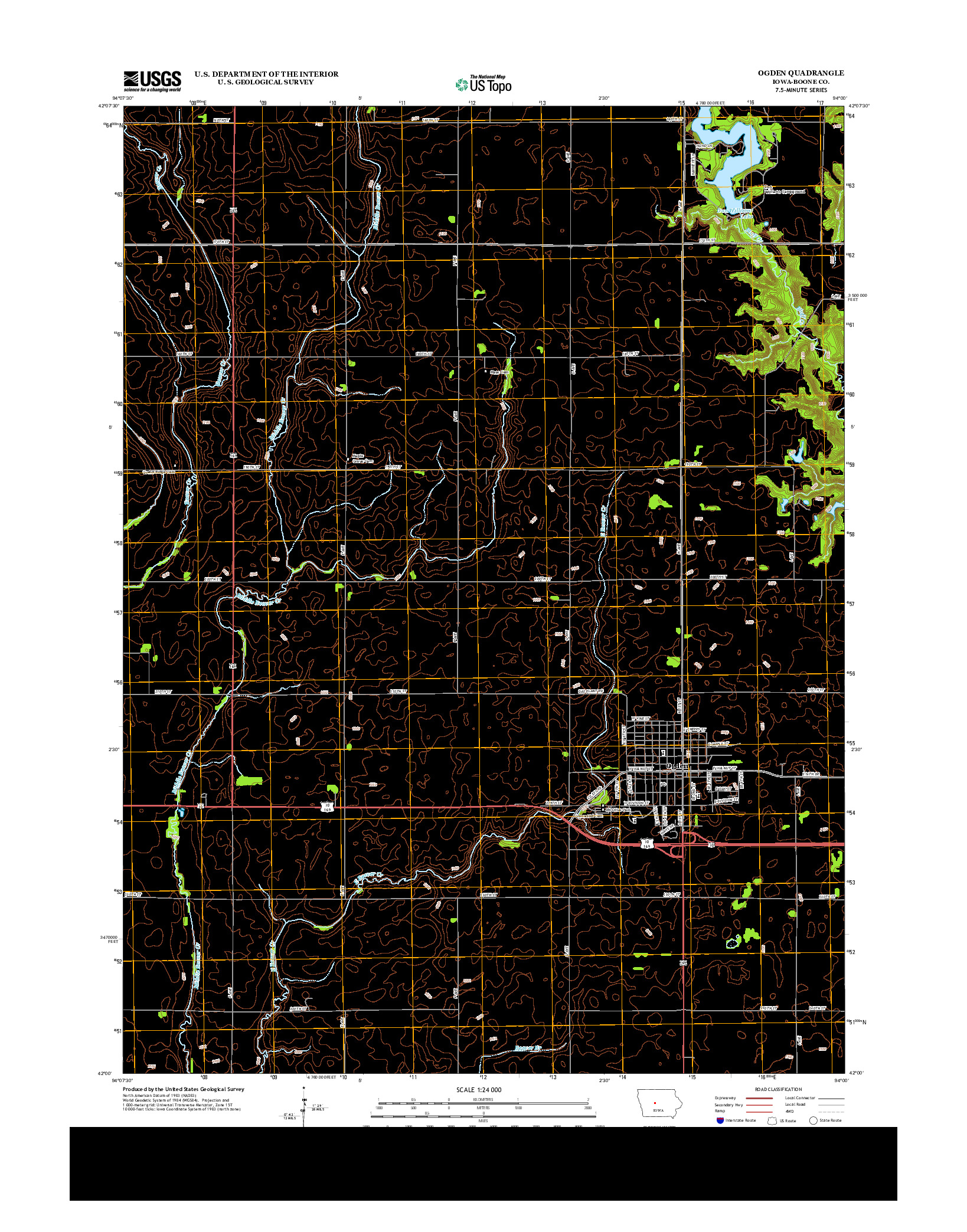 USGS US TOPO 7.5-MINUTE MAP FOR OGDEN, IA 2013