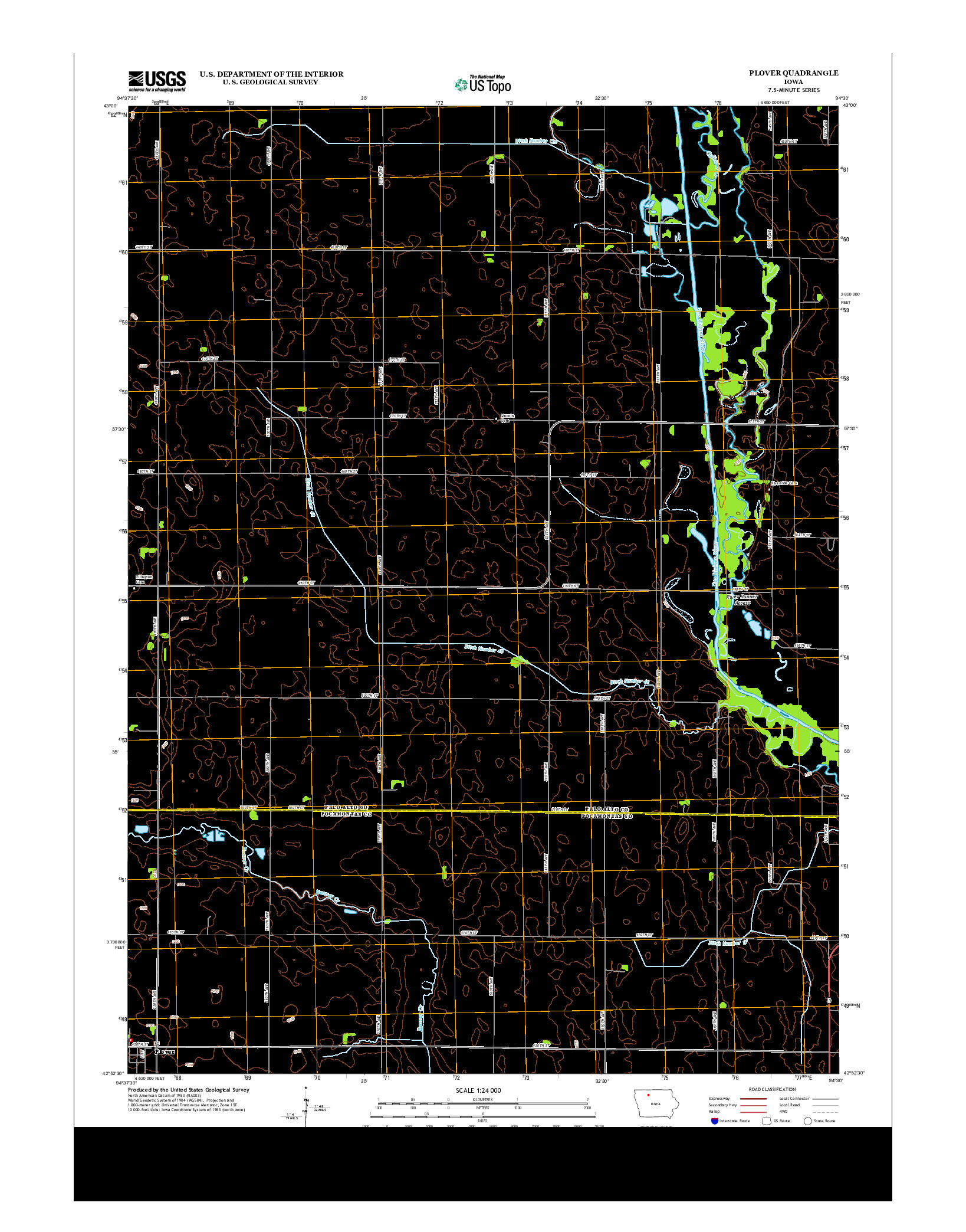 USGS US TOPO 7.5-MINUTE MAP FOR PLOVER, IA 2013