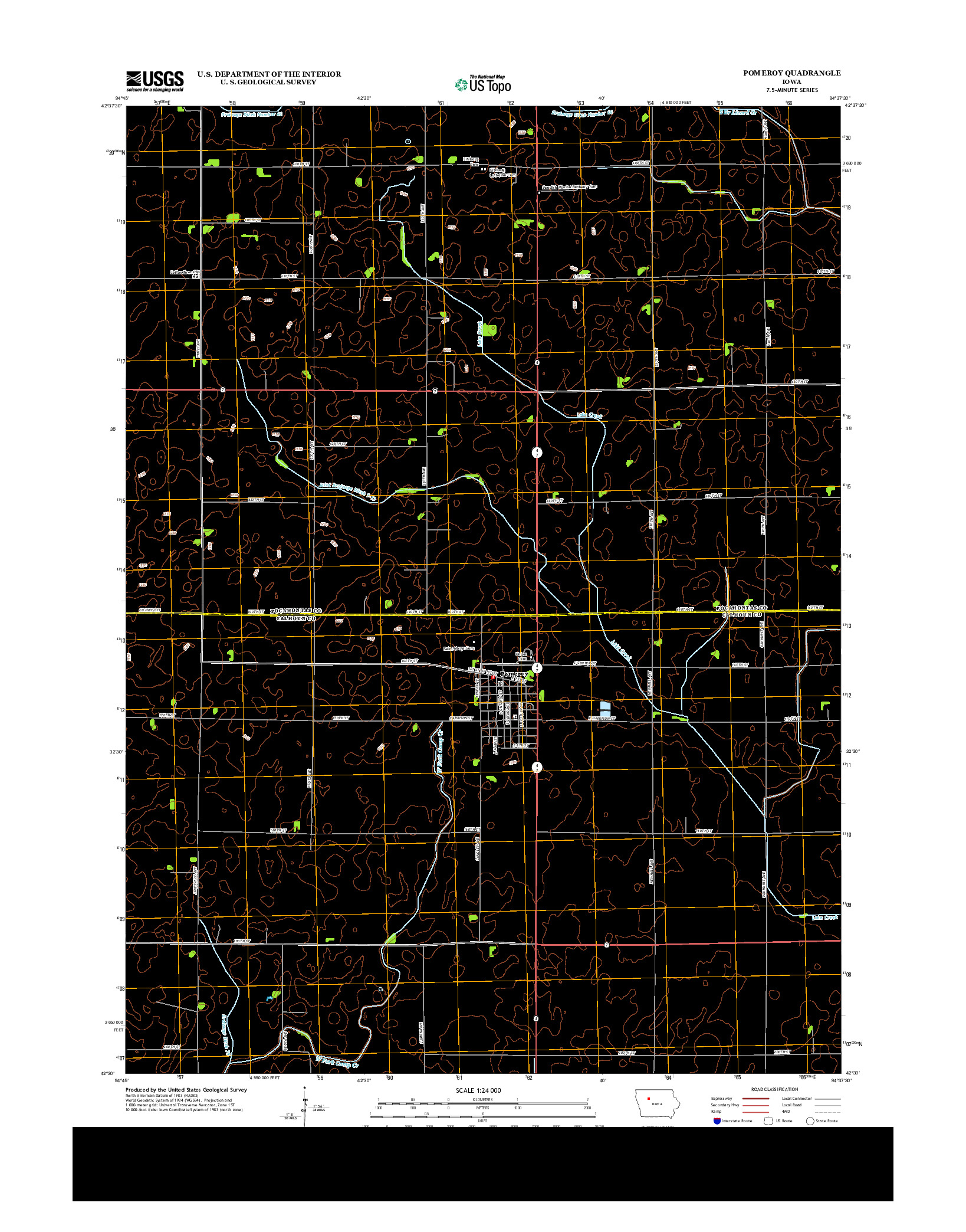 USGS US TOPO 7.5-MINUTE MAP FOR POMEROY, IA 2013
