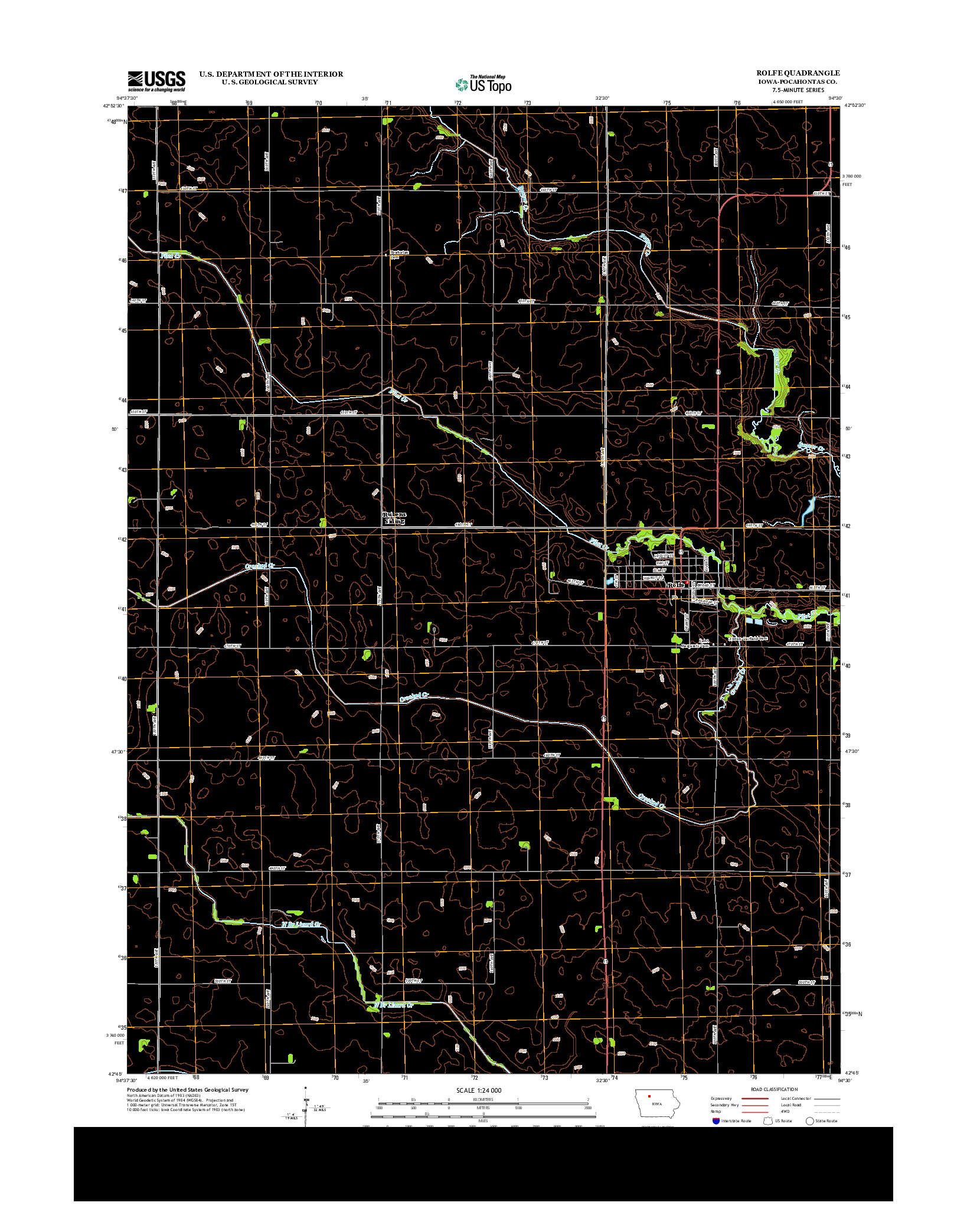 USGS US TOPO 7.5-MINUTE MAP FOR ROLFE, IA 2013