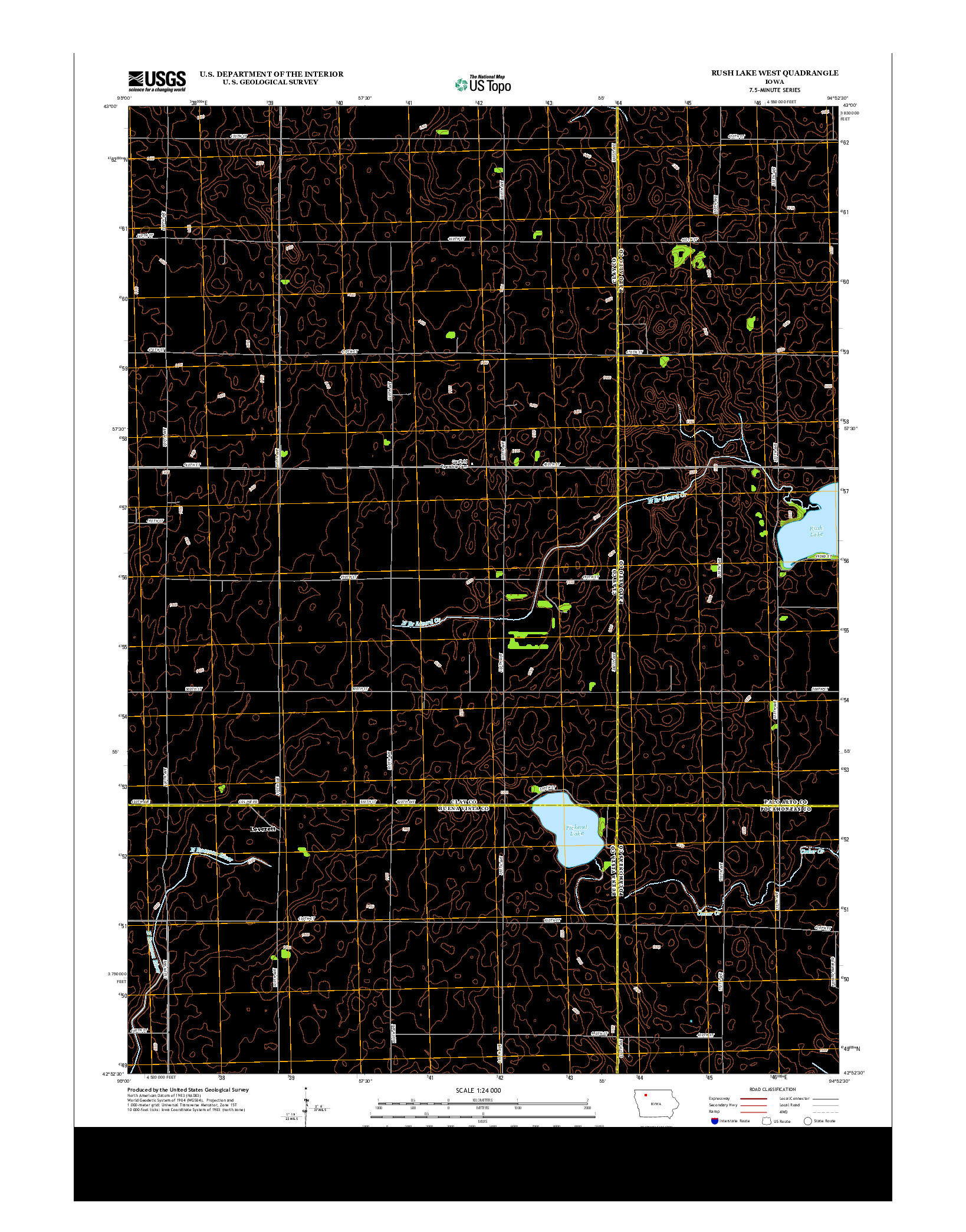 USGS US TOPO 7.5-MINUTE MAP FOR RUSH LAKE WEST, IA 2013