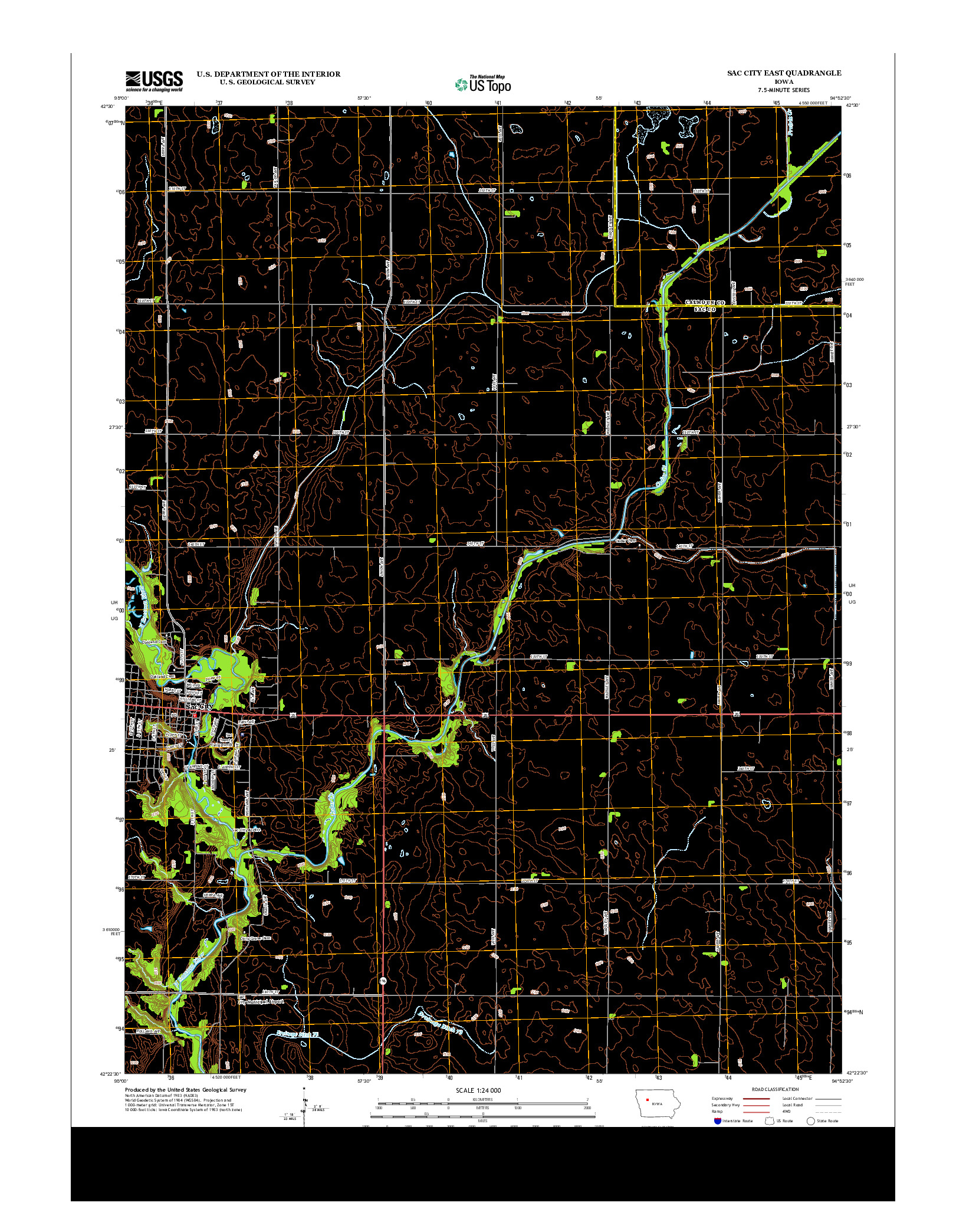 USGS US TOPO 7.5-MINUTE MAP FOR SAC CITY EAST, IA 2013