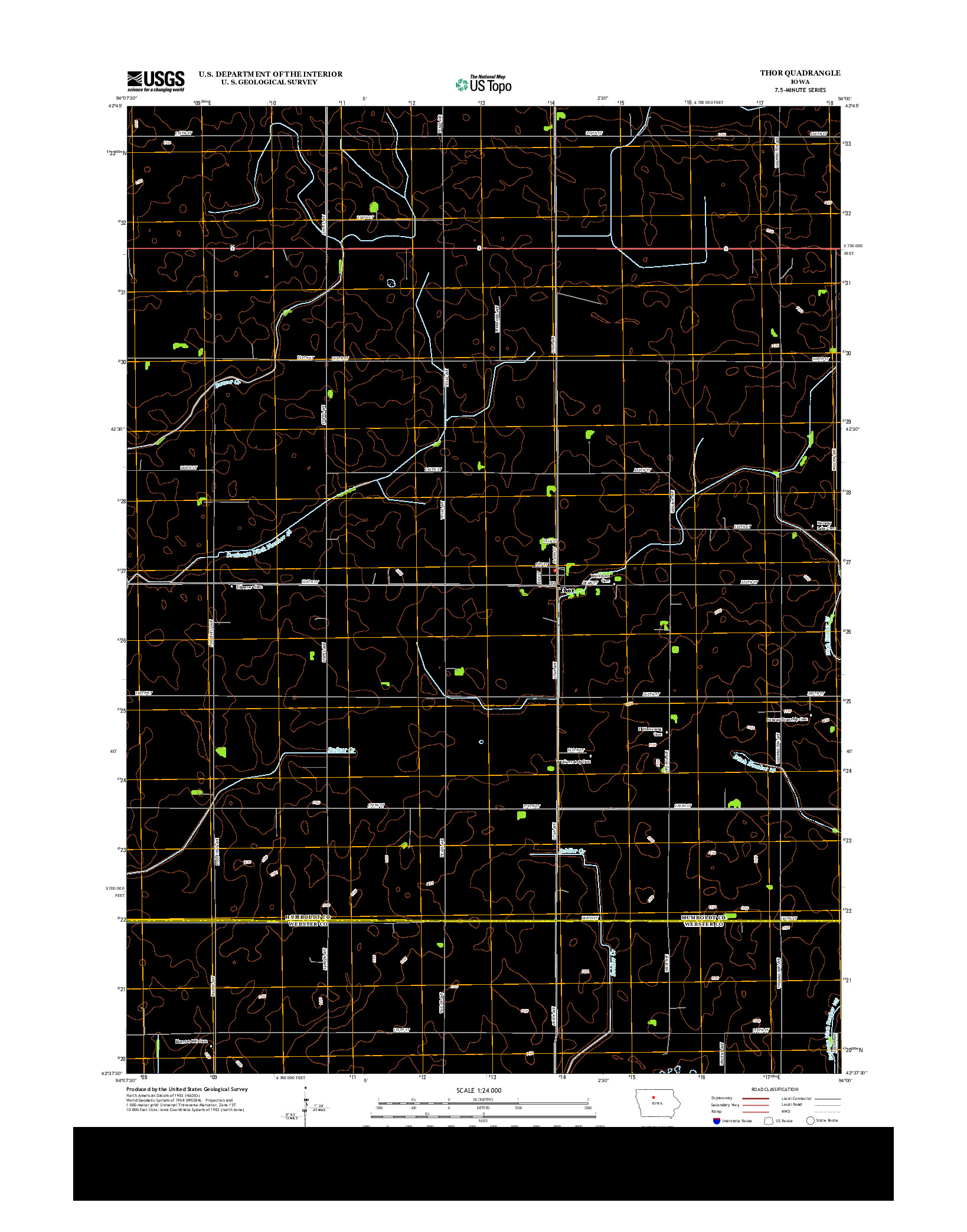 USGS US TOPO 7.5-MINUTE MAP FOR THOR, IA 2013