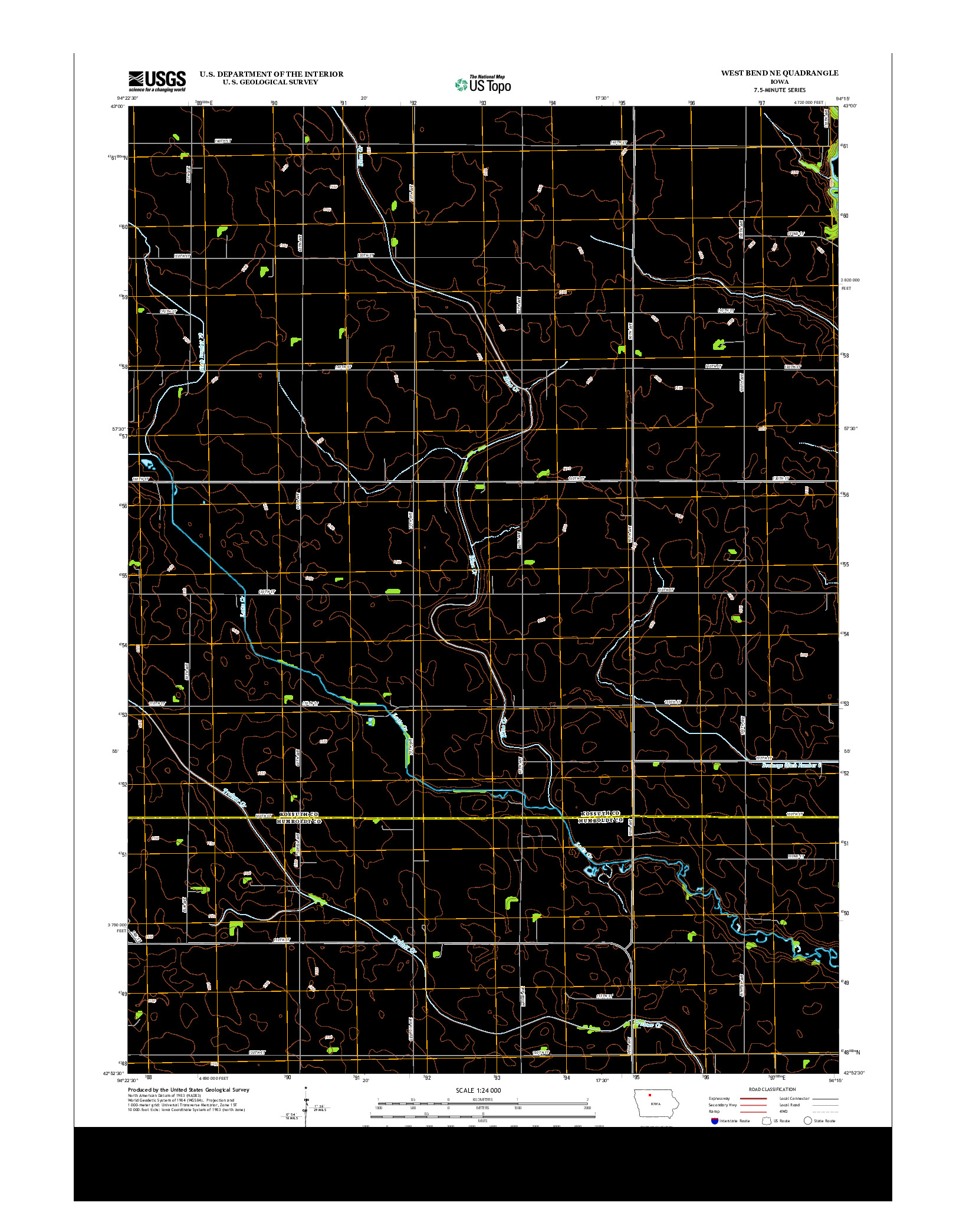 USGS US TOPO 7.5-MINUTE MAP FOR WEST BEND NE, IA 2013
