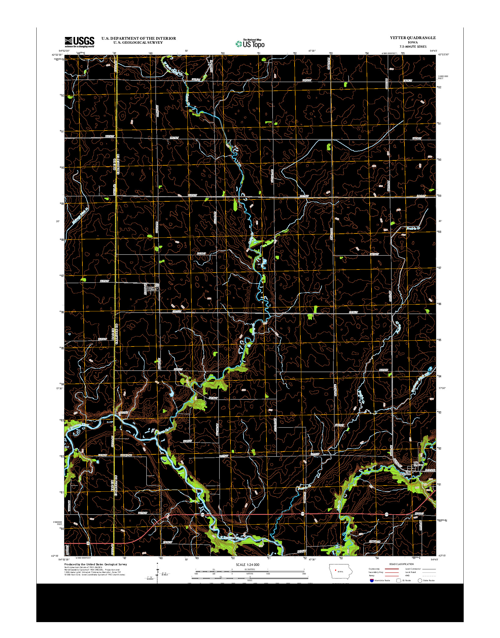 USGS US TOPO 7.5-MINUTE MAP FOR YETTER, IA 2013