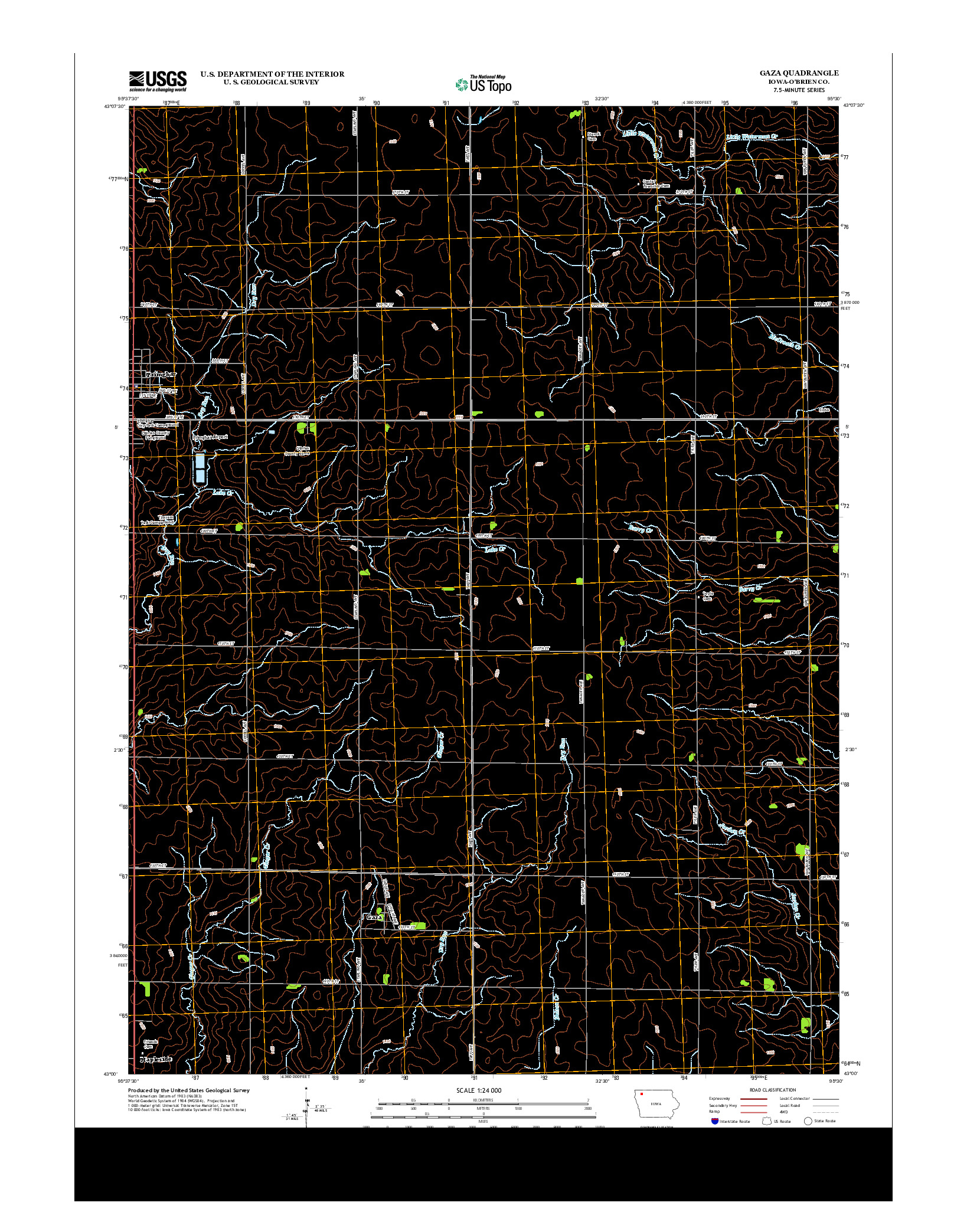 USGS US TOPO 7.5-MINUTE MAP FOR GAZA, IA 2013