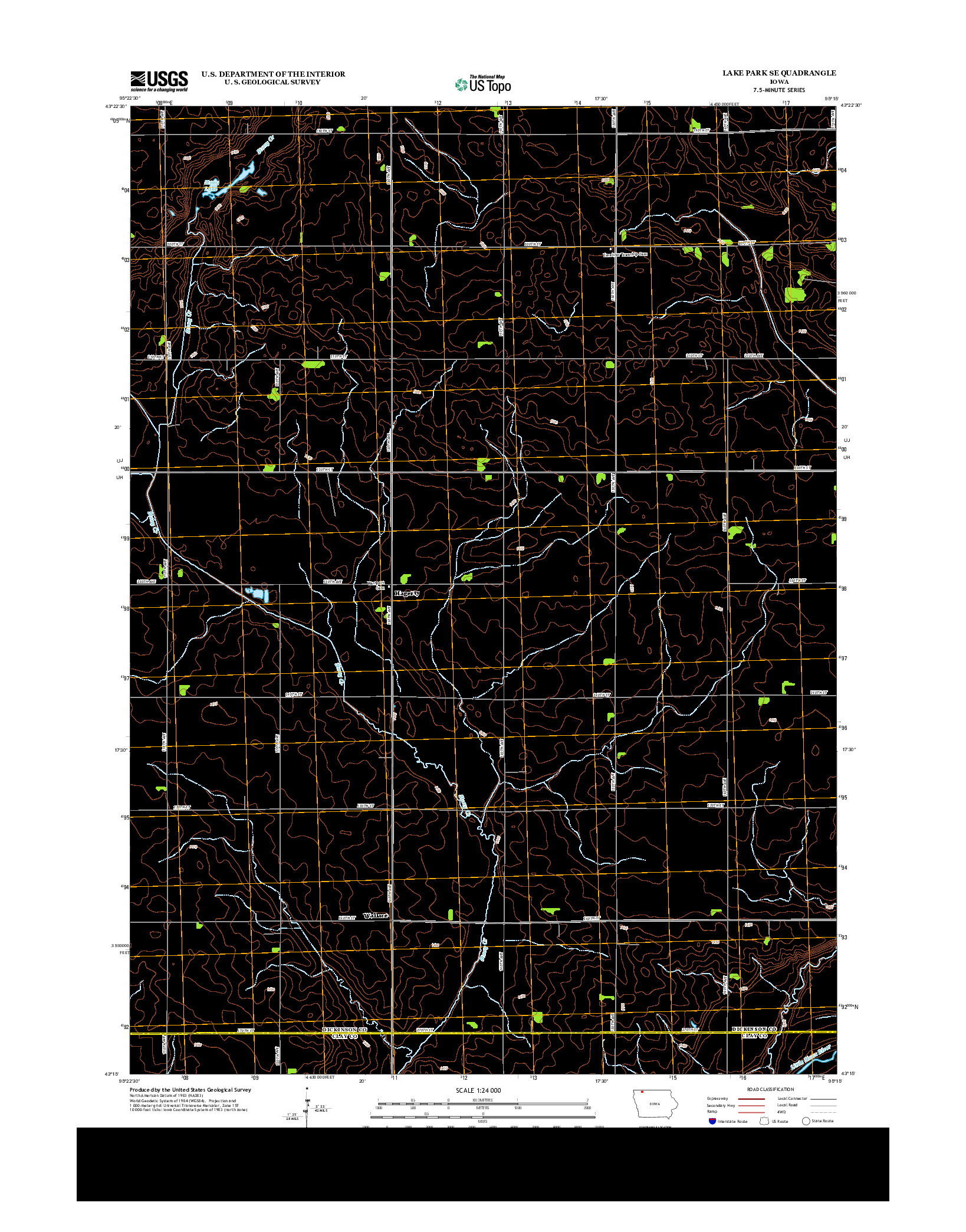 USGS US TOPO 7.5-MINUTE MAP FOR LAKE PARK SE, IA 2013