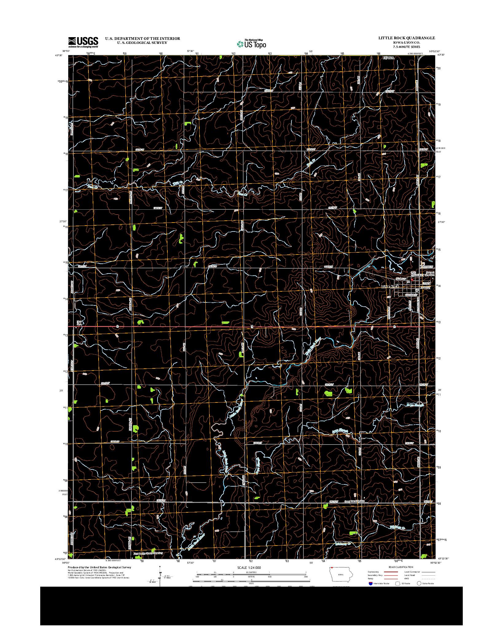 USGS US TOPO 7.5-MINUTE MAP FOR LITTLE ROCK, IA 2013