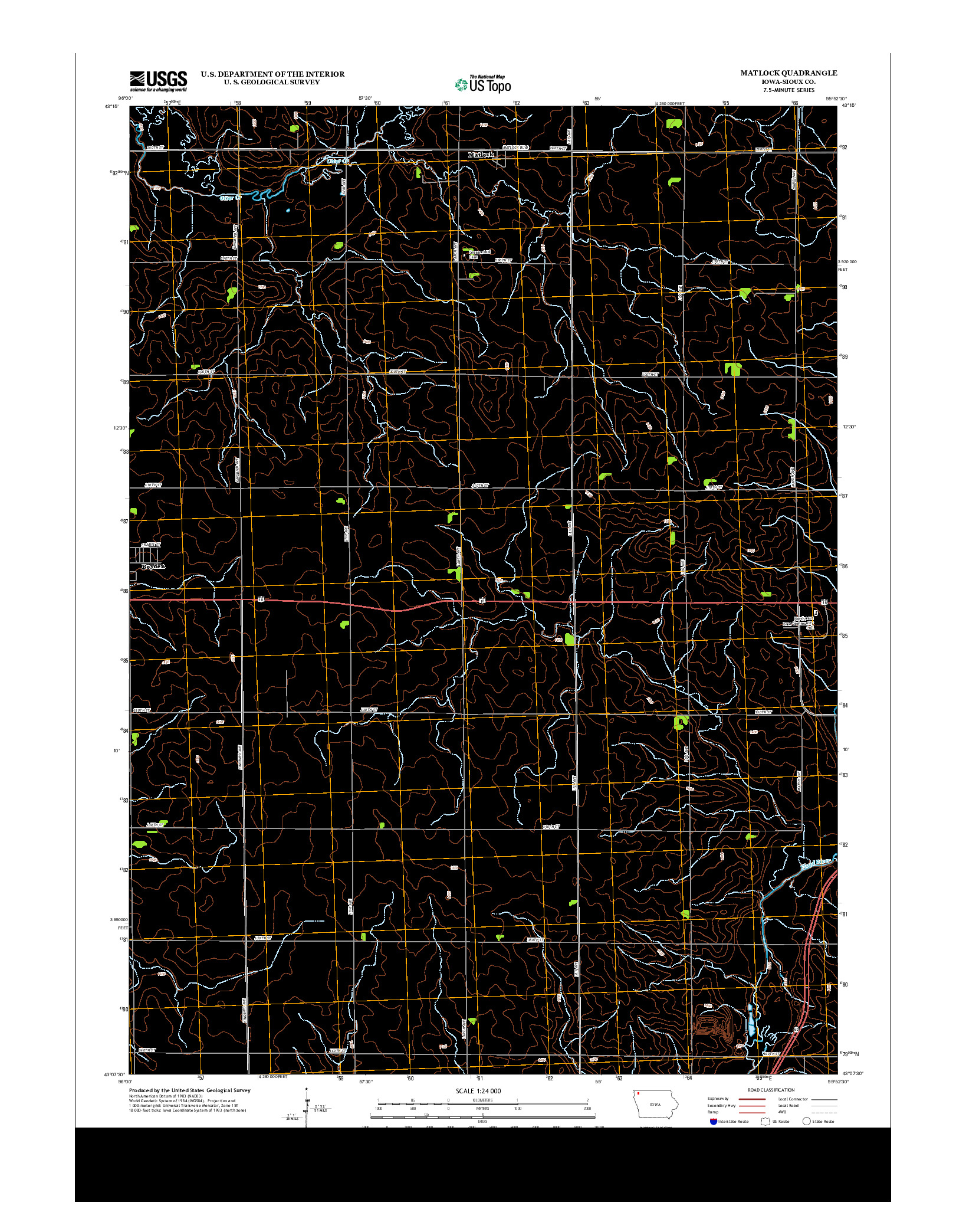 USGS US TOPO 7.5-MINUTE MAP FOR MATLOCK, IA 2013