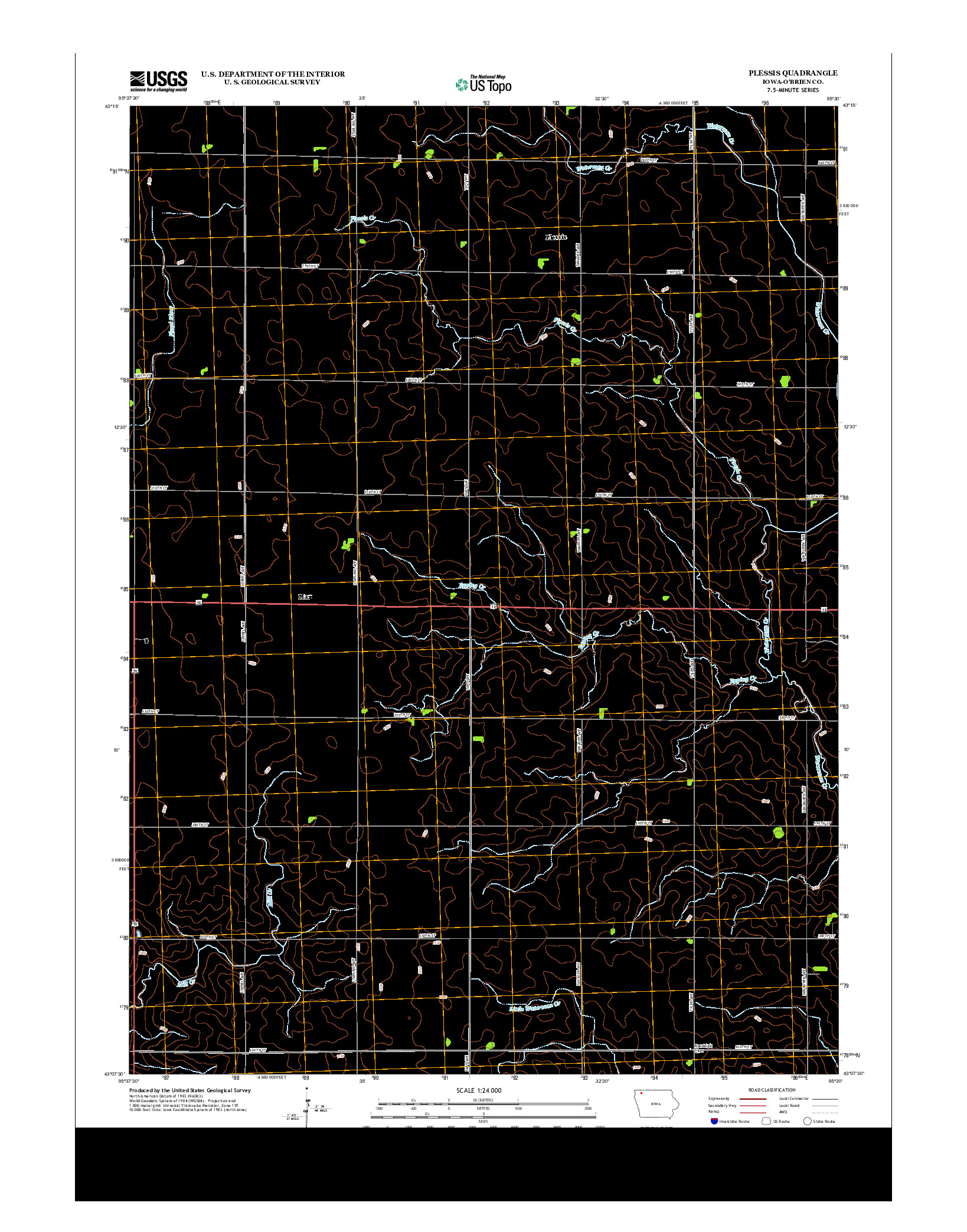 USGS US TOPO 7.5-MINUTE MAP FOR PLESSIS, IA 2013
