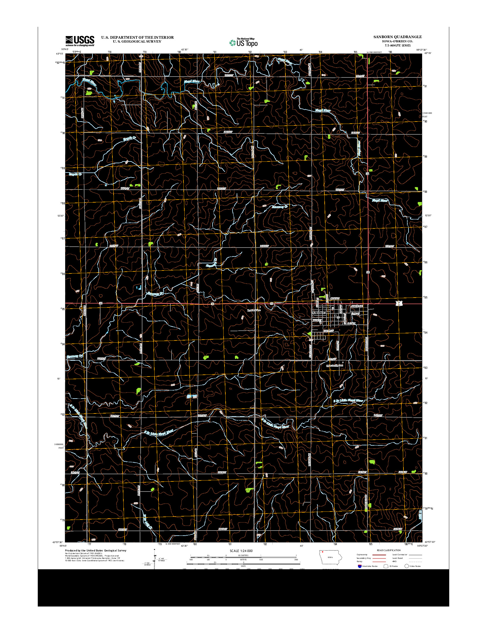 USGS US TOPO 7.5-MINUTE MAP FOR SANBORN, IA 2013