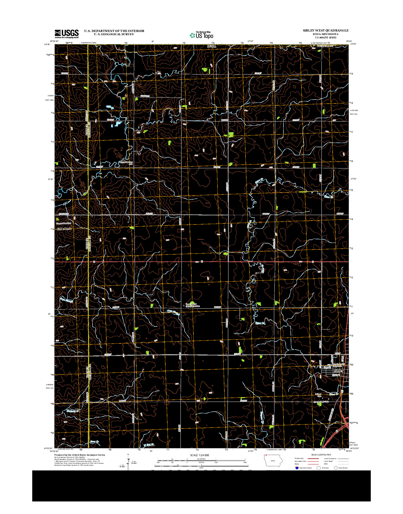 USGS US TOPO 7.5-MINUTE MAP FOR SIBLEY WEST, IA-MN 2013