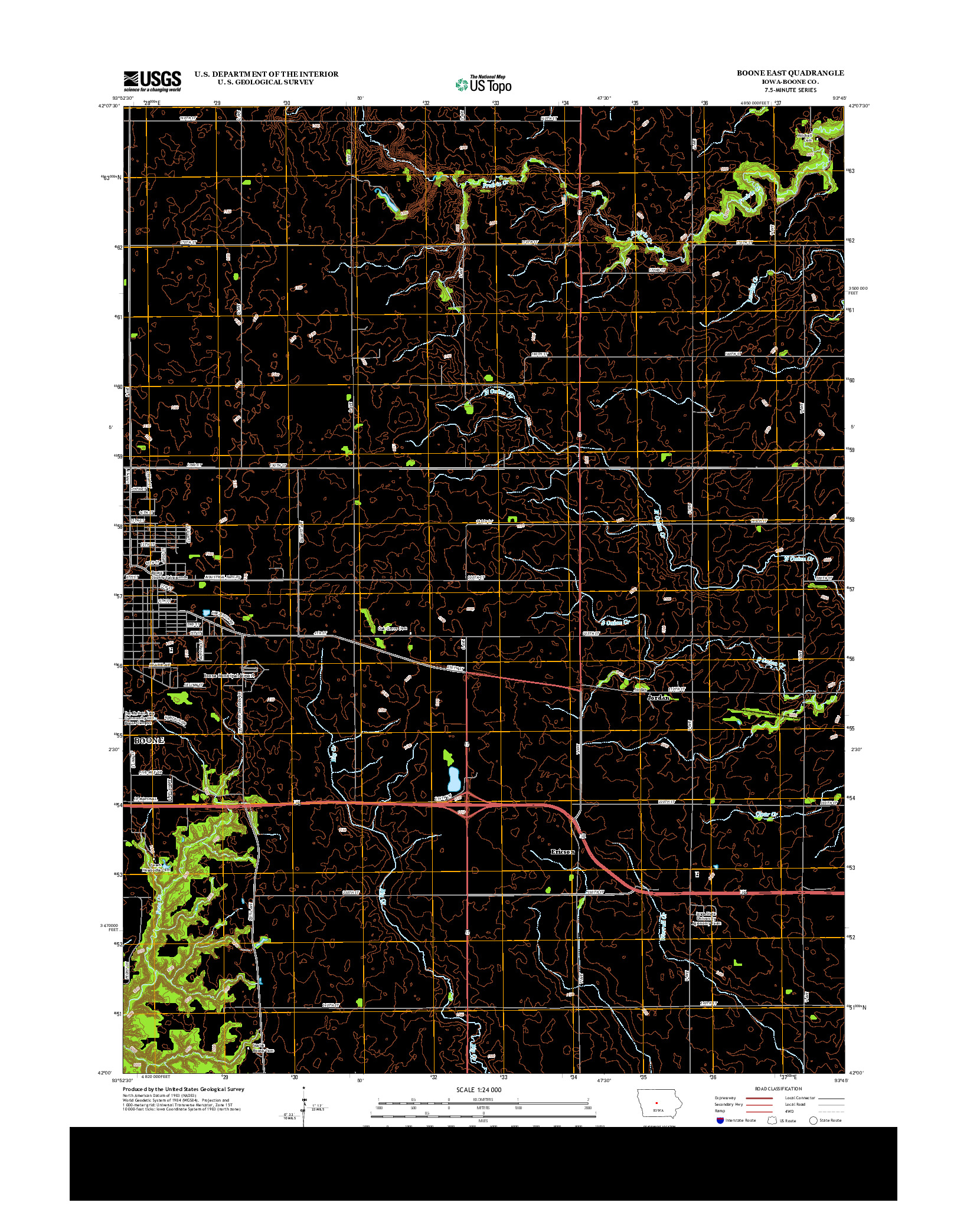 USGS US TOPO 7.5-MINUTE MAP FOR BOONE EAST, IA 2013