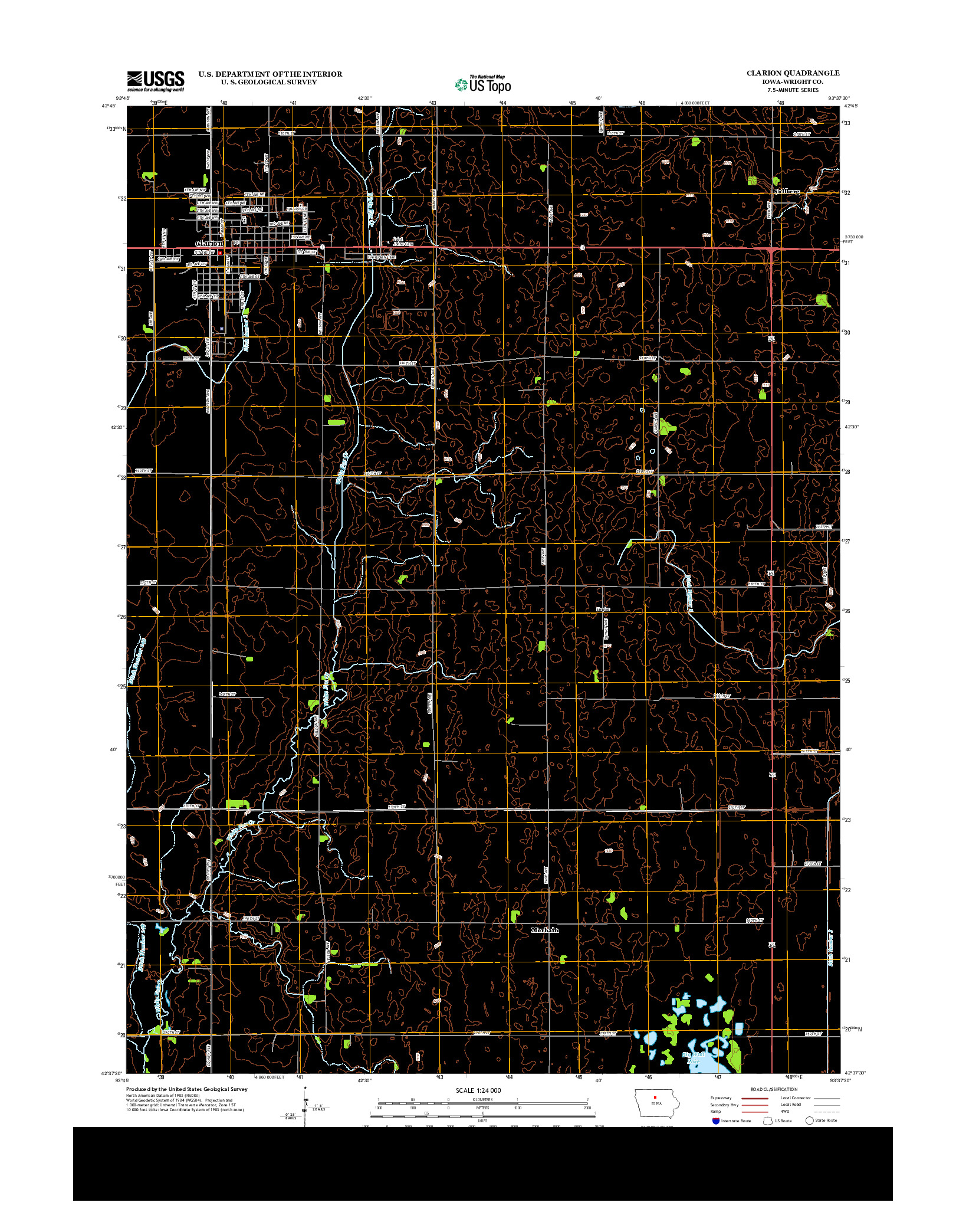 USGS US TOPO 7.5-MINUTE MAP FOR CLARION, IA 2013