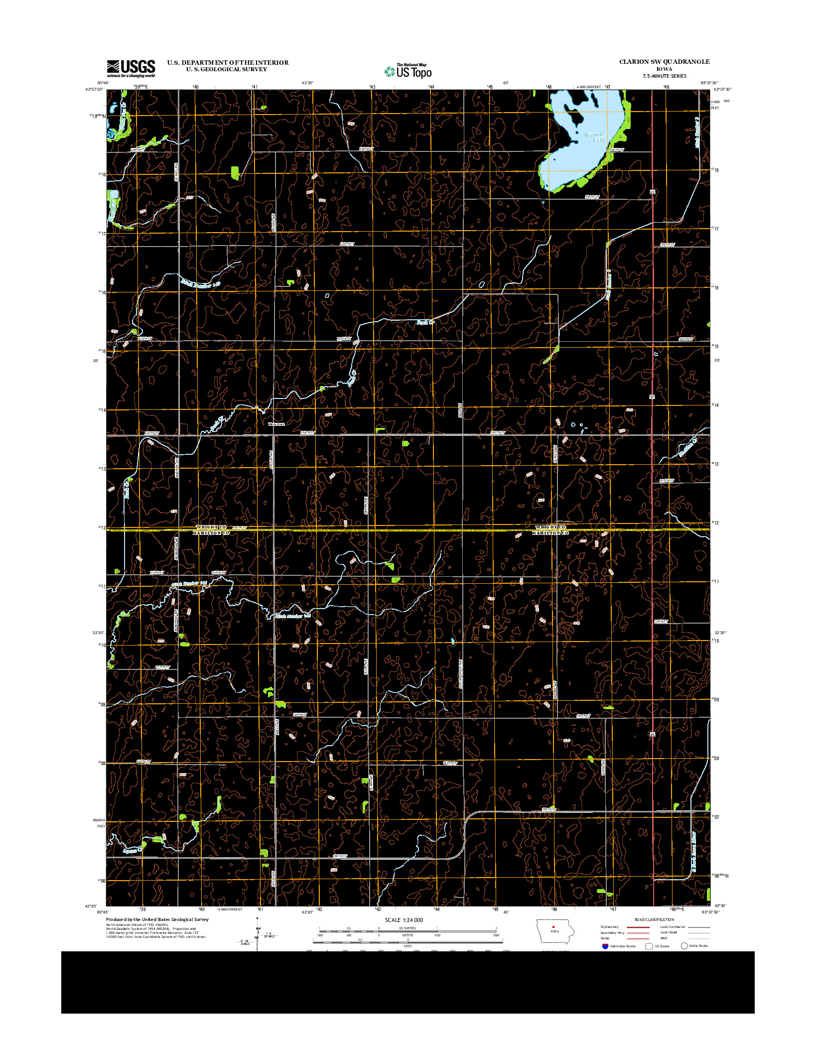 USGS US TOPO 7.5-MINUTE MAP FOR CLARION SW, IA 2013