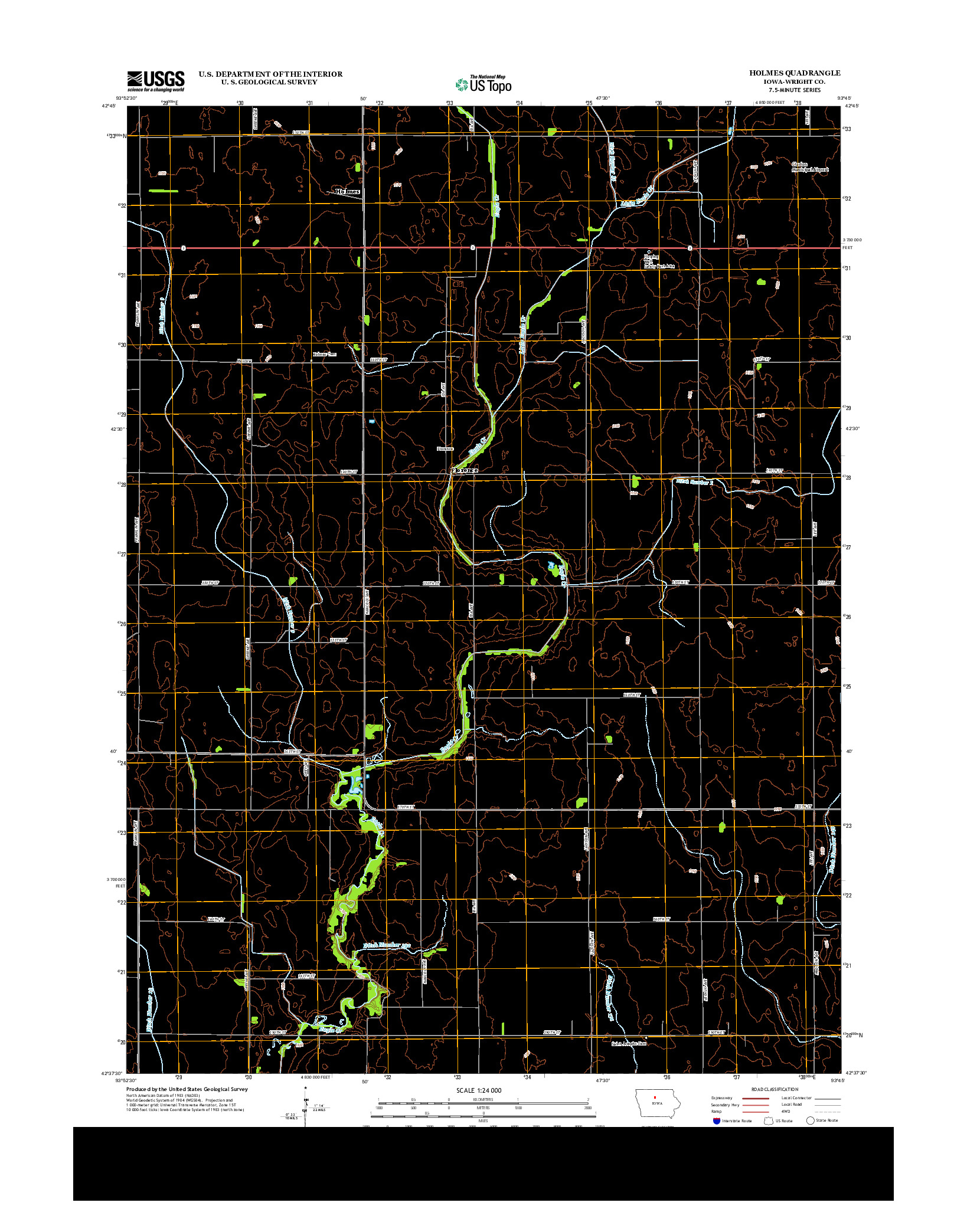 USGS US TOPO 7.5-MINUTE MAP FOR HOLMES, IA 2013