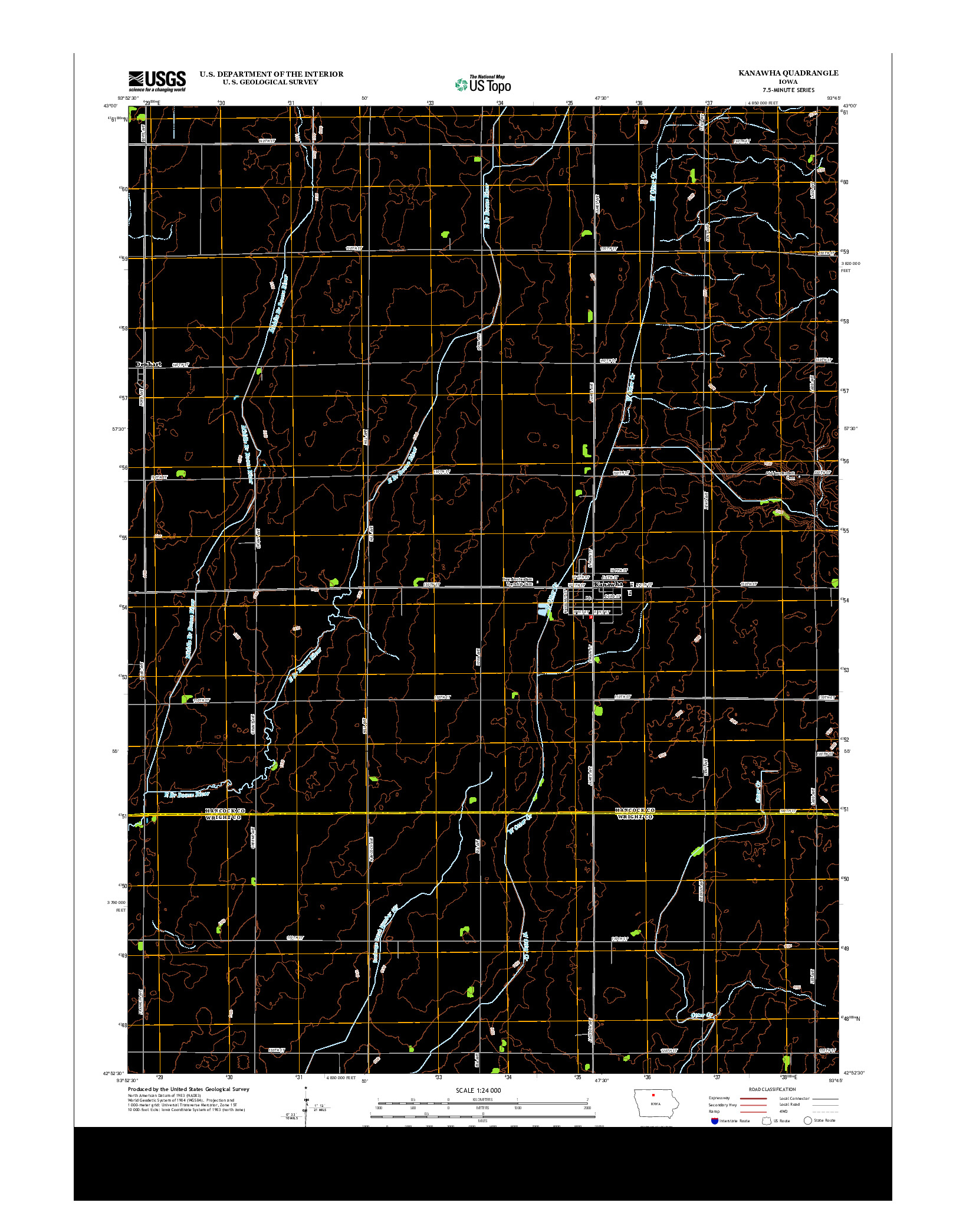 USGS US TOPO 7.5-MINUTE MAP FOR KANAWHA, IA 2013