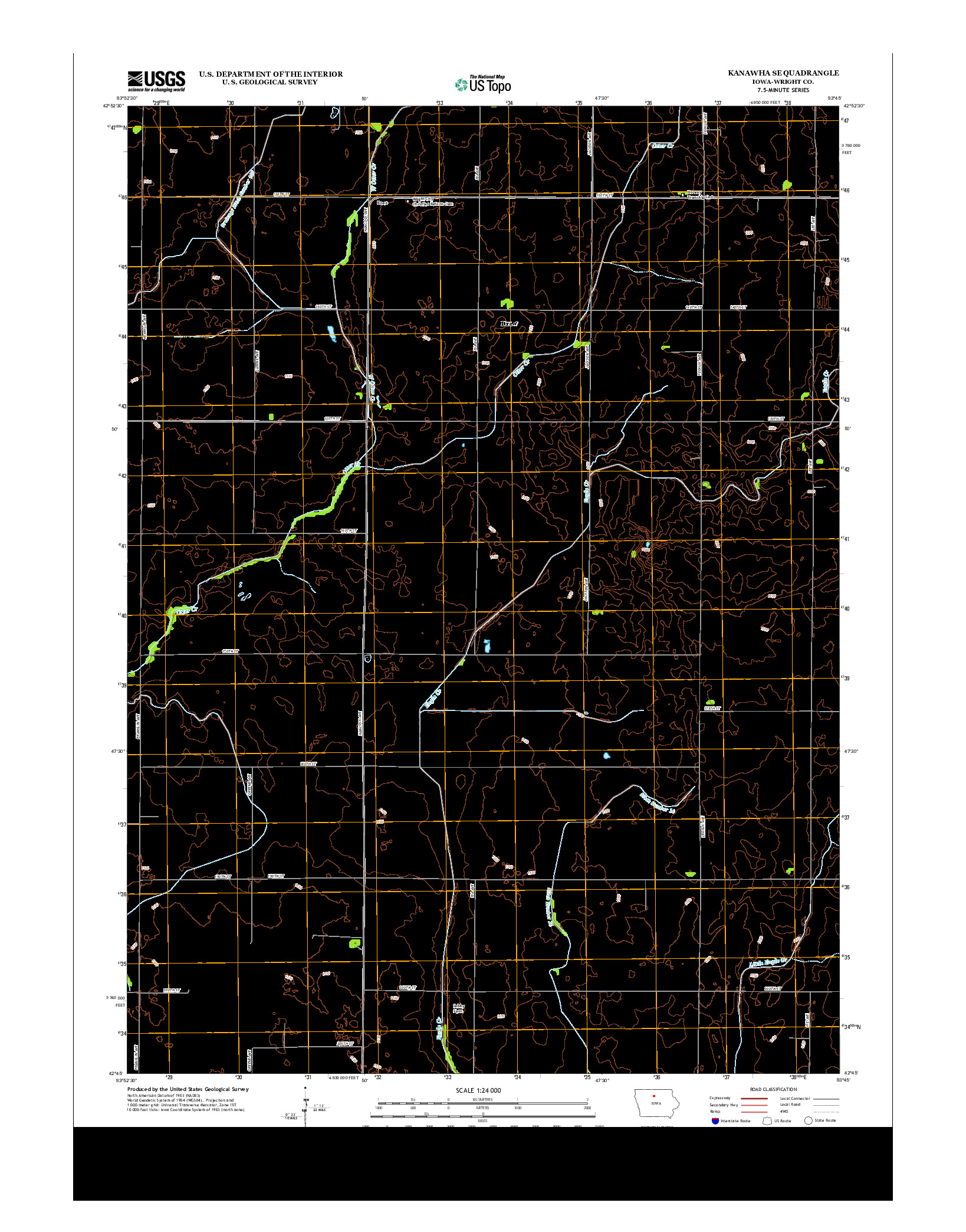 USGS US TOPO 7.5-MINUTE MAP FOR KANAWHA SE, IA 2013