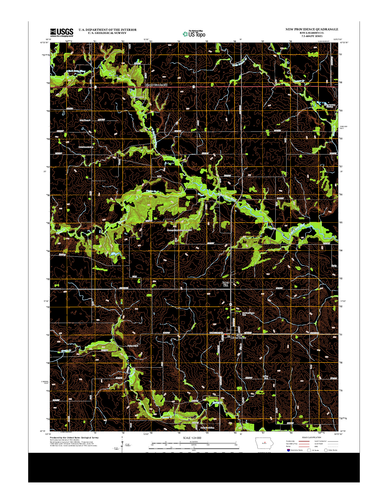 USGS US TOPO 7.5-MINUTE MAP FOR NEW PROVIDENCE, IA 2013