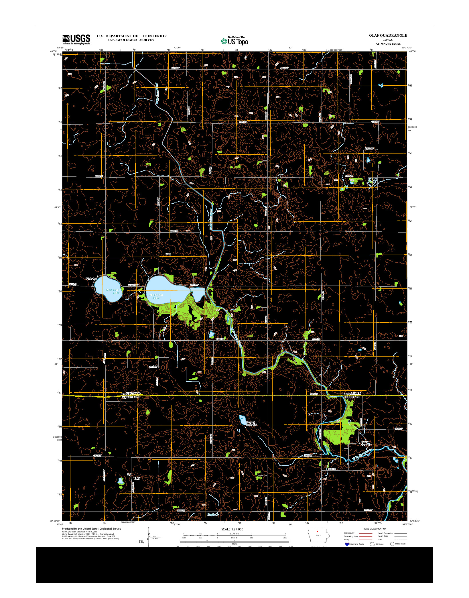 USGS US TOPO 7.5-MINUTE MAP FOR OLAF, IA 2013