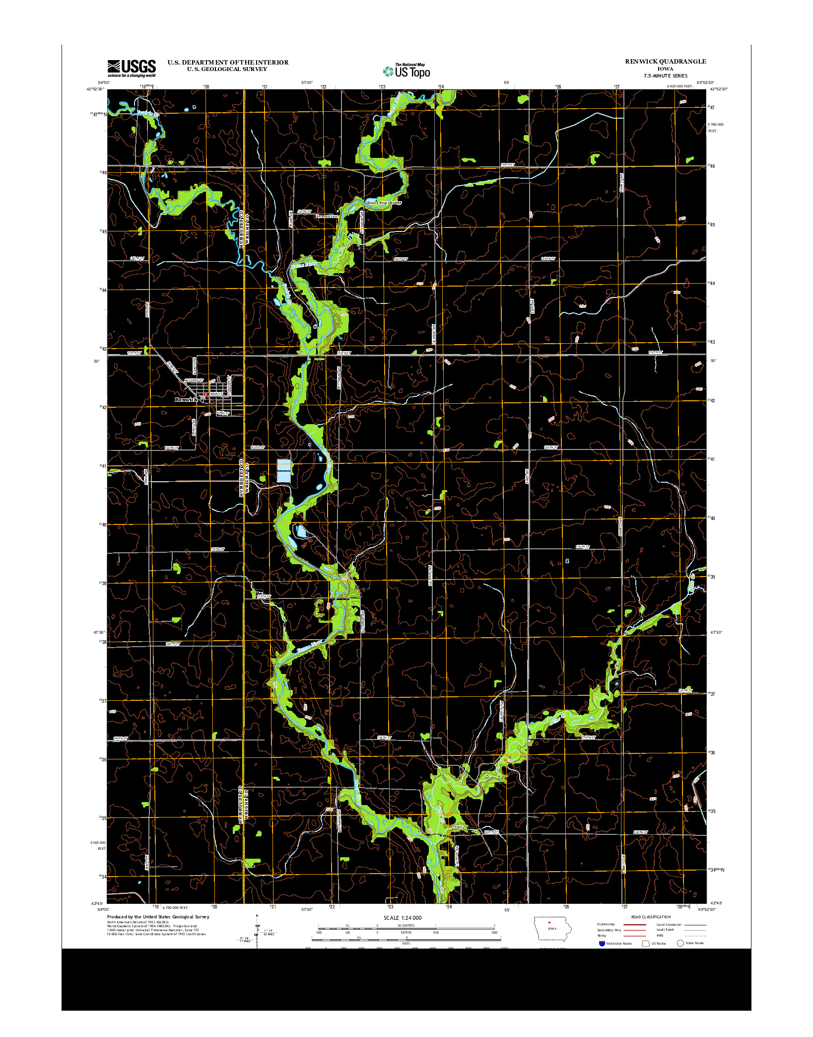 USGS US TOPO 7.5-MINUTE MAP FOR RENWICK, IA 2013