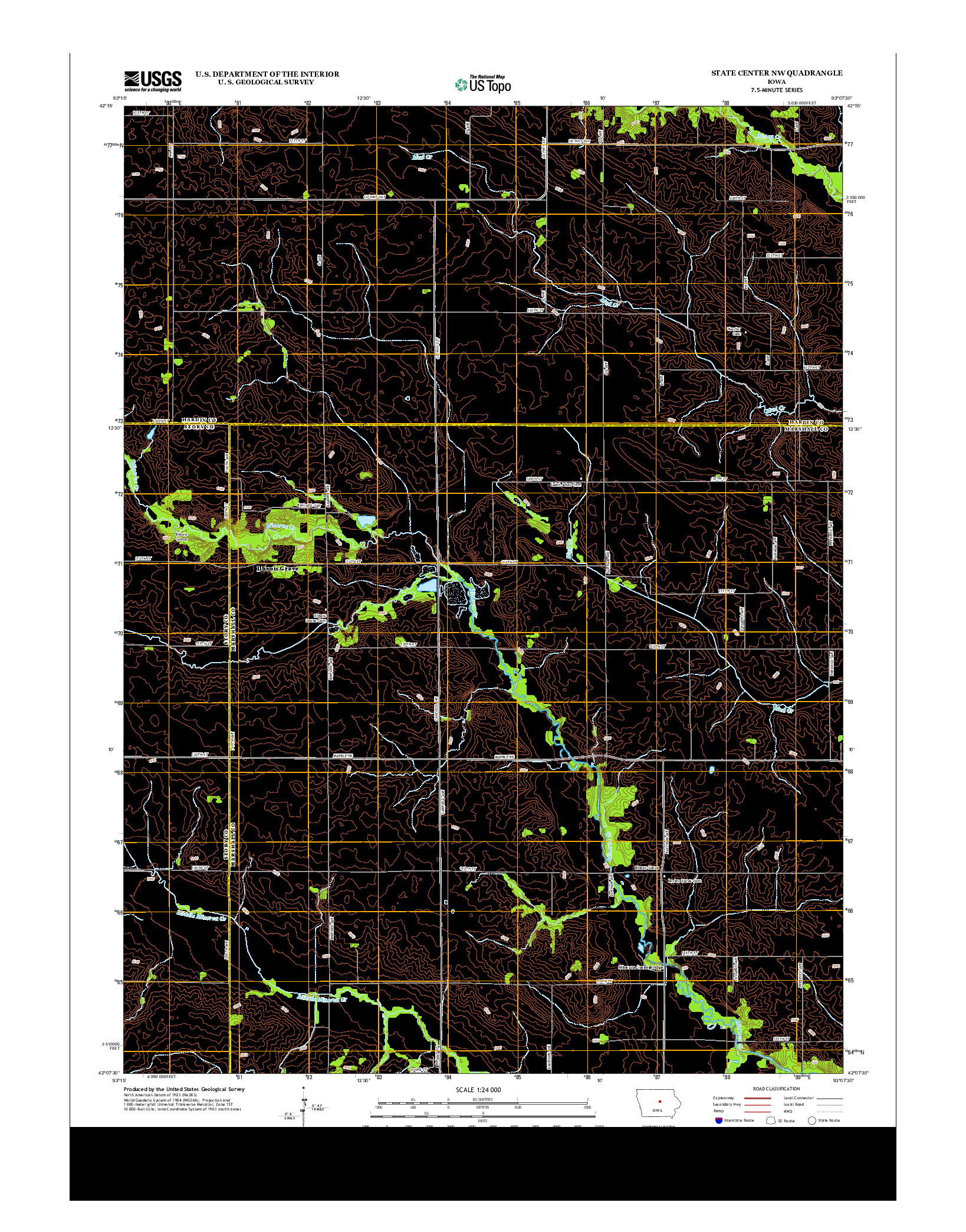 USGS US TOPO 7.5-MINUTE MAP FOR STATE CENTER NW, IA 2013