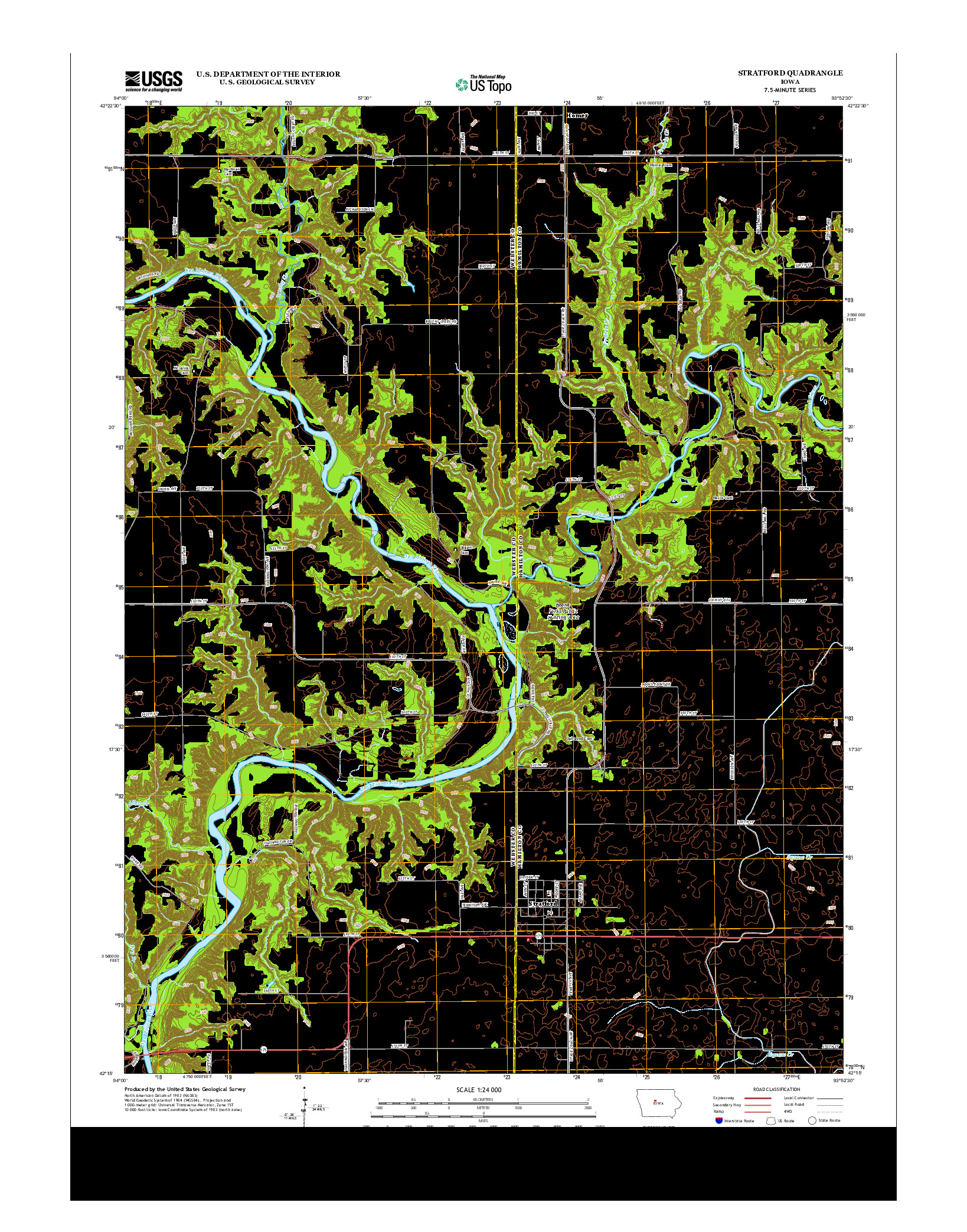 USGS US TOPO 7.5-MINUTE MAP FOR STRATFORD, IA 2013