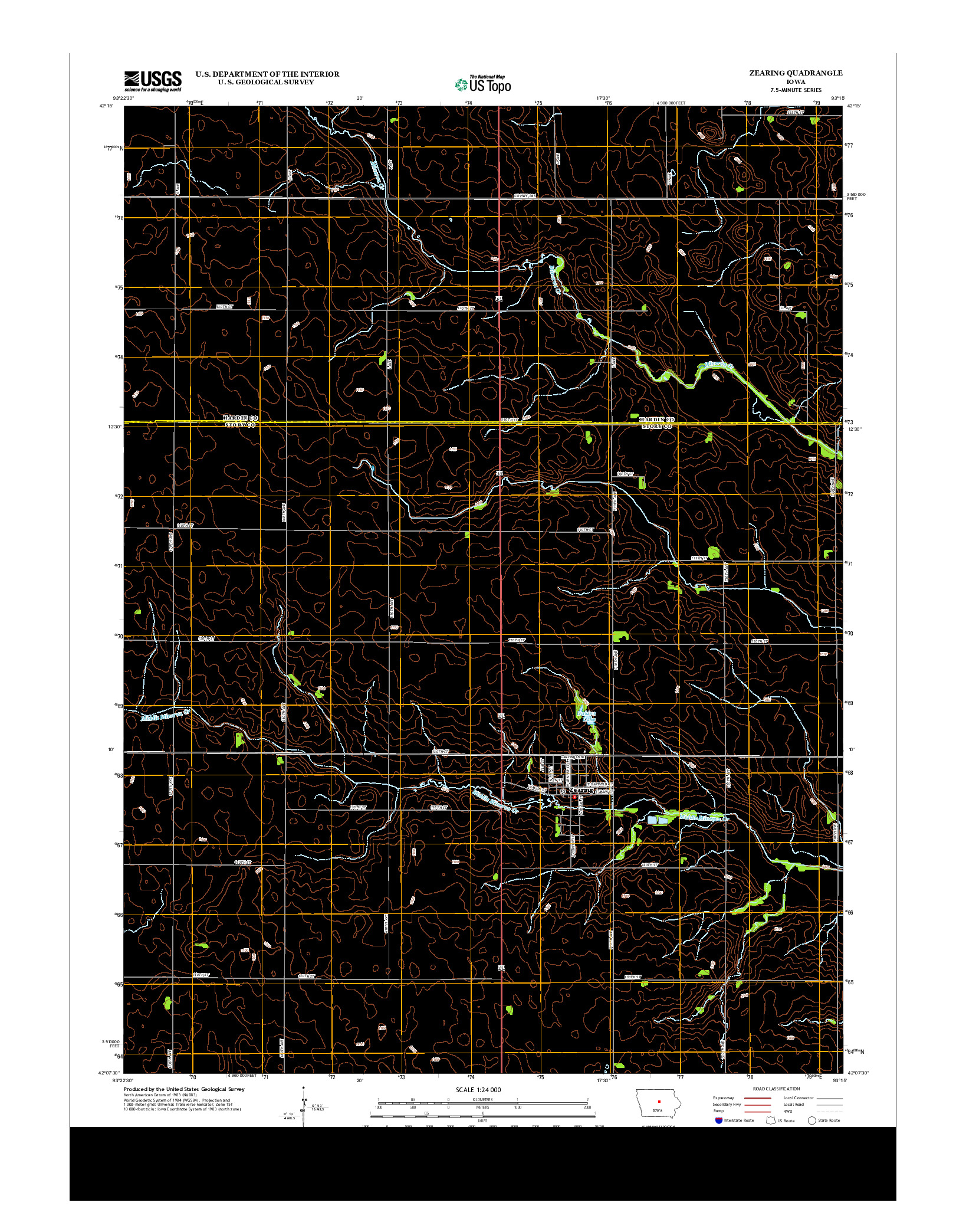 USGS US TOPO 7.5-MINUTE MAP FOR ZEARING, IA 2013
