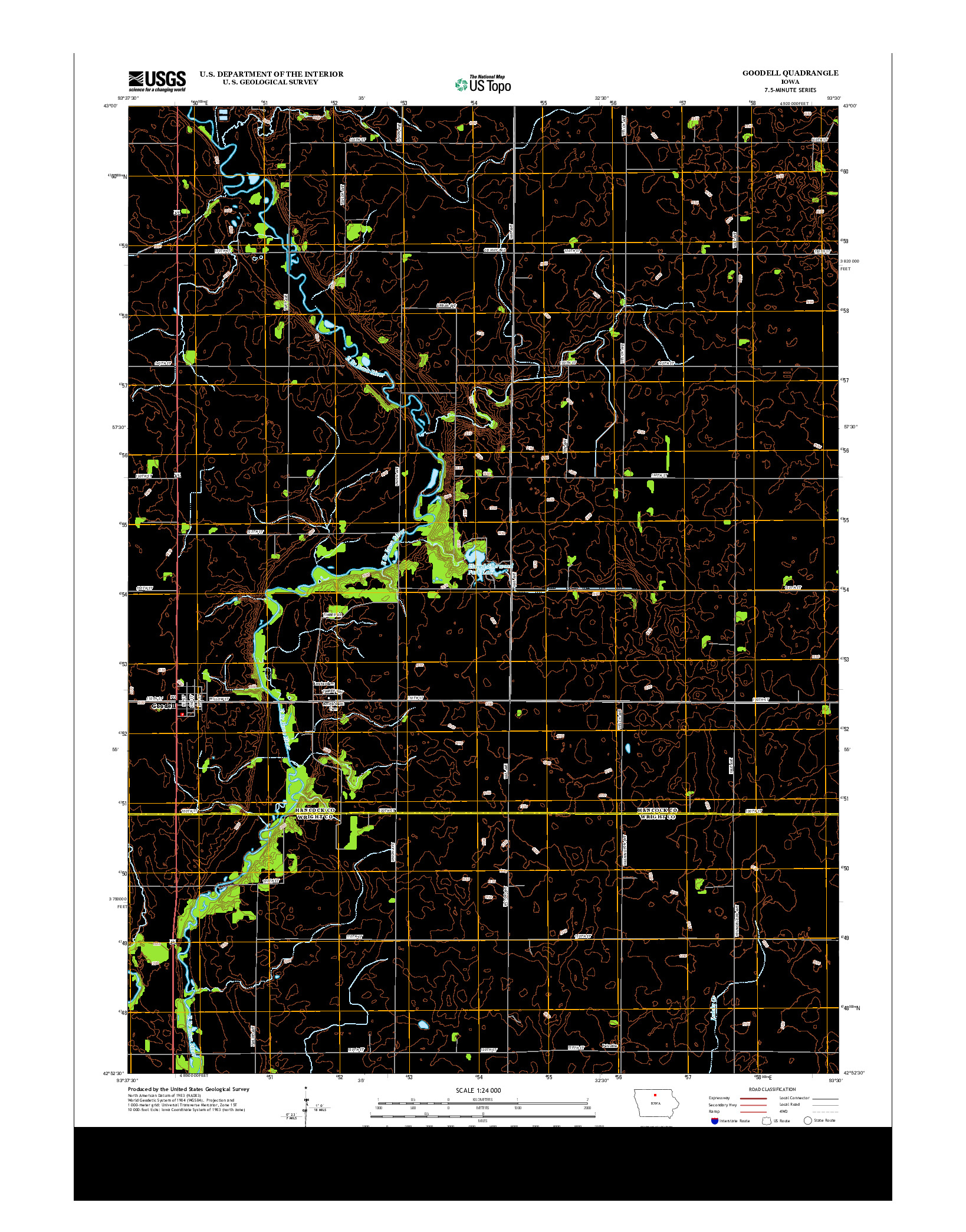 USGS US TOPO 7.5-MINUTE MAP FOR GOODELL, IA 2013