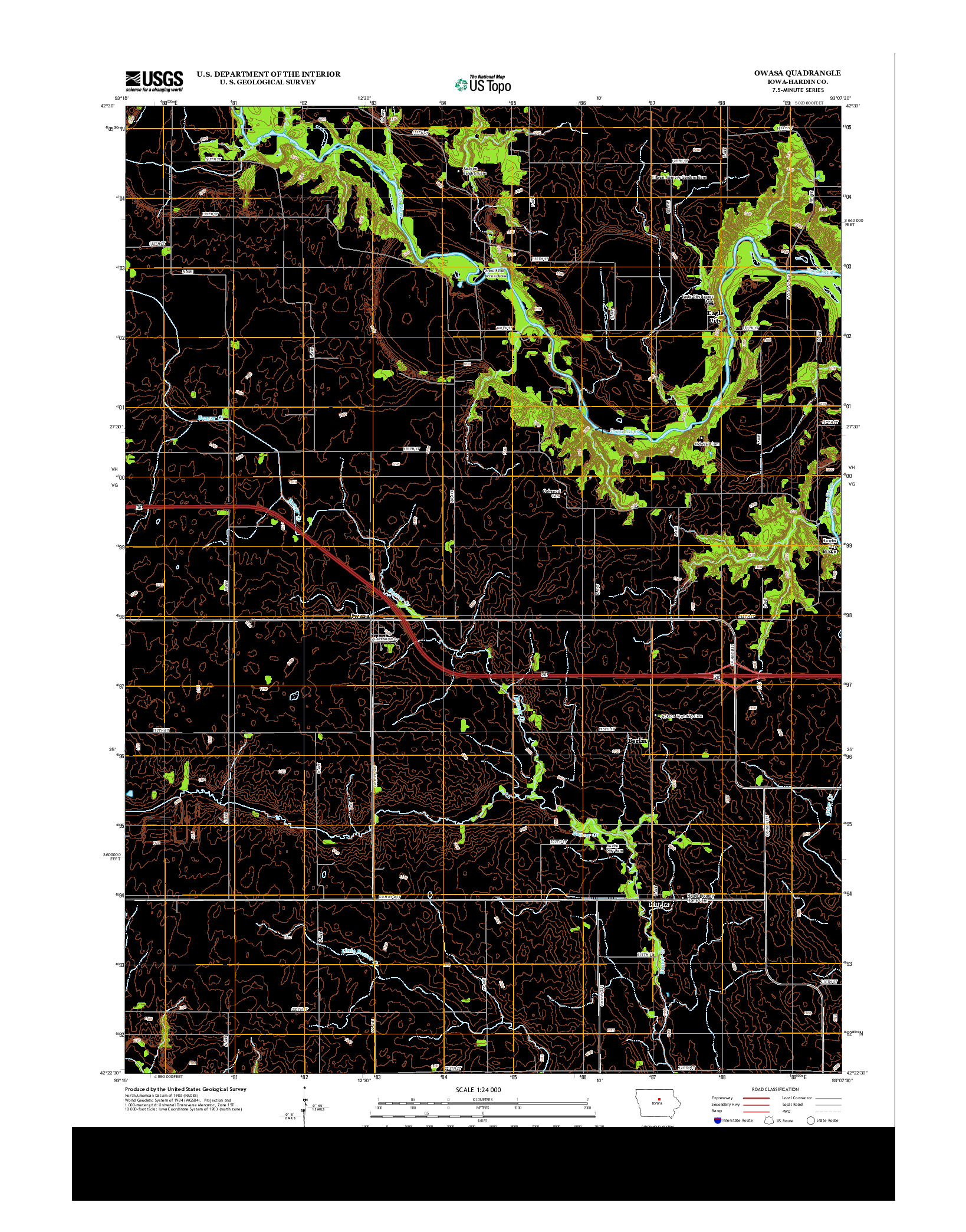 USGS US TOPO 7.5-MINUTE MAP FOR OWASA, IA 2013