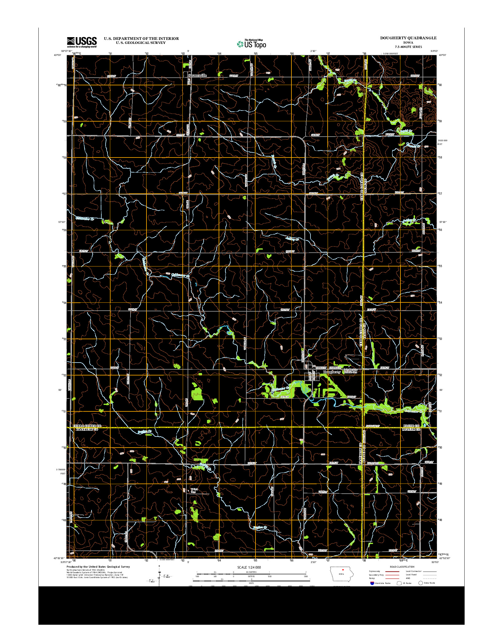 USGS US TOPO 7.5-MINUTE MAP FOR DOUGHERTY, IA 2013