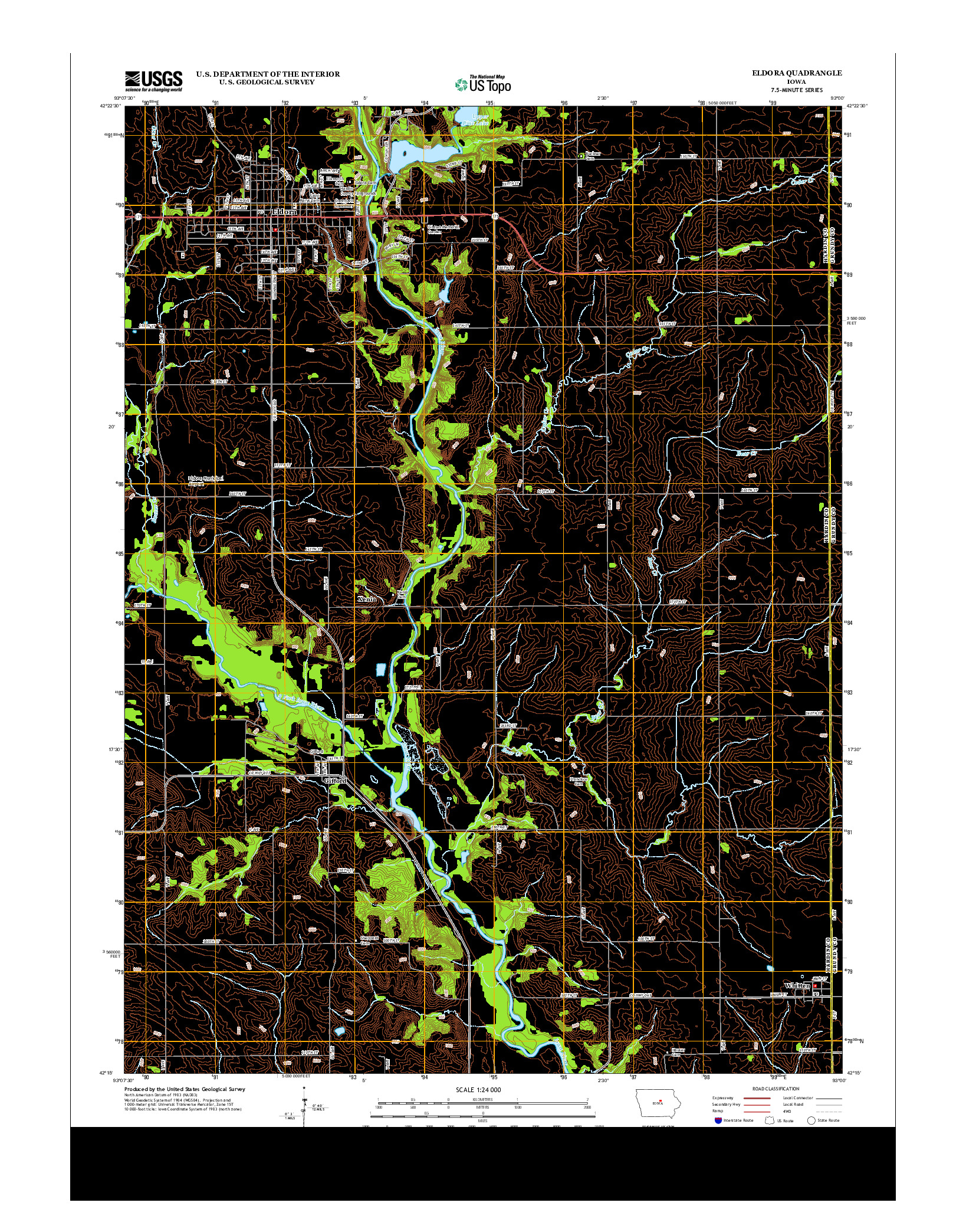 USGS US TOPO 7.5-MINUTE MAP FOR ELDORA, IA 2013