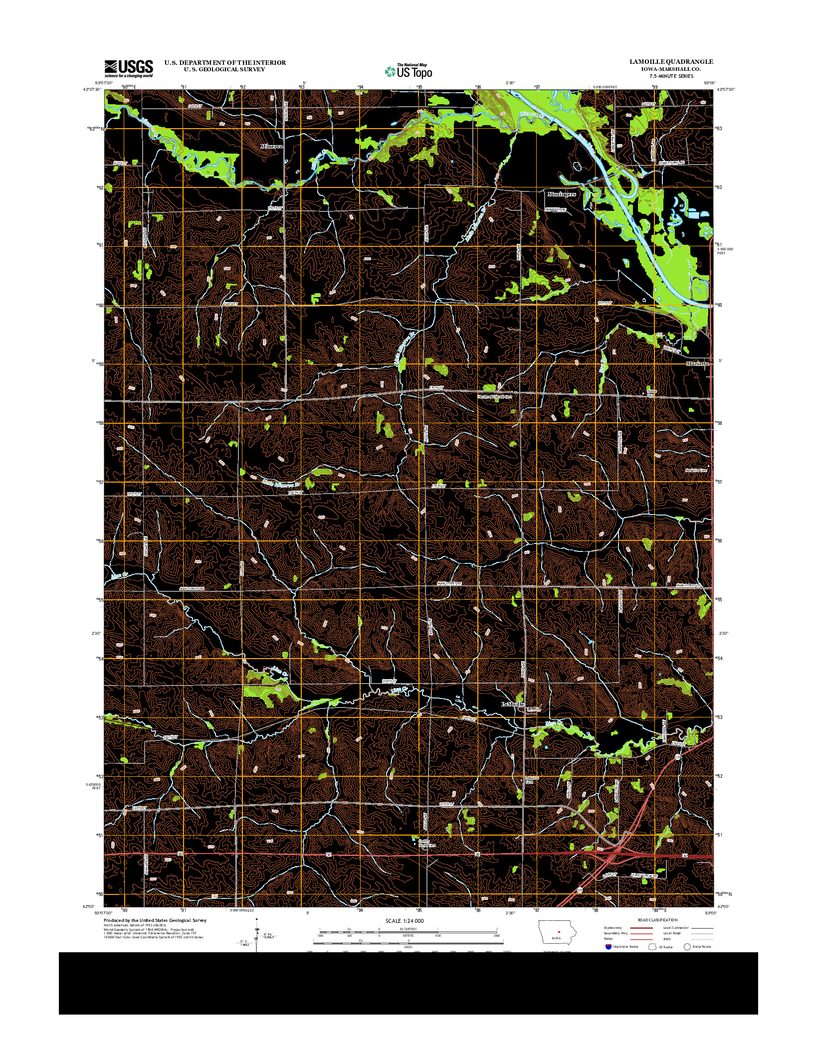 USGS US TOPO 7.5-MINUTE MAP FOR LAMOILLE, IA 2013