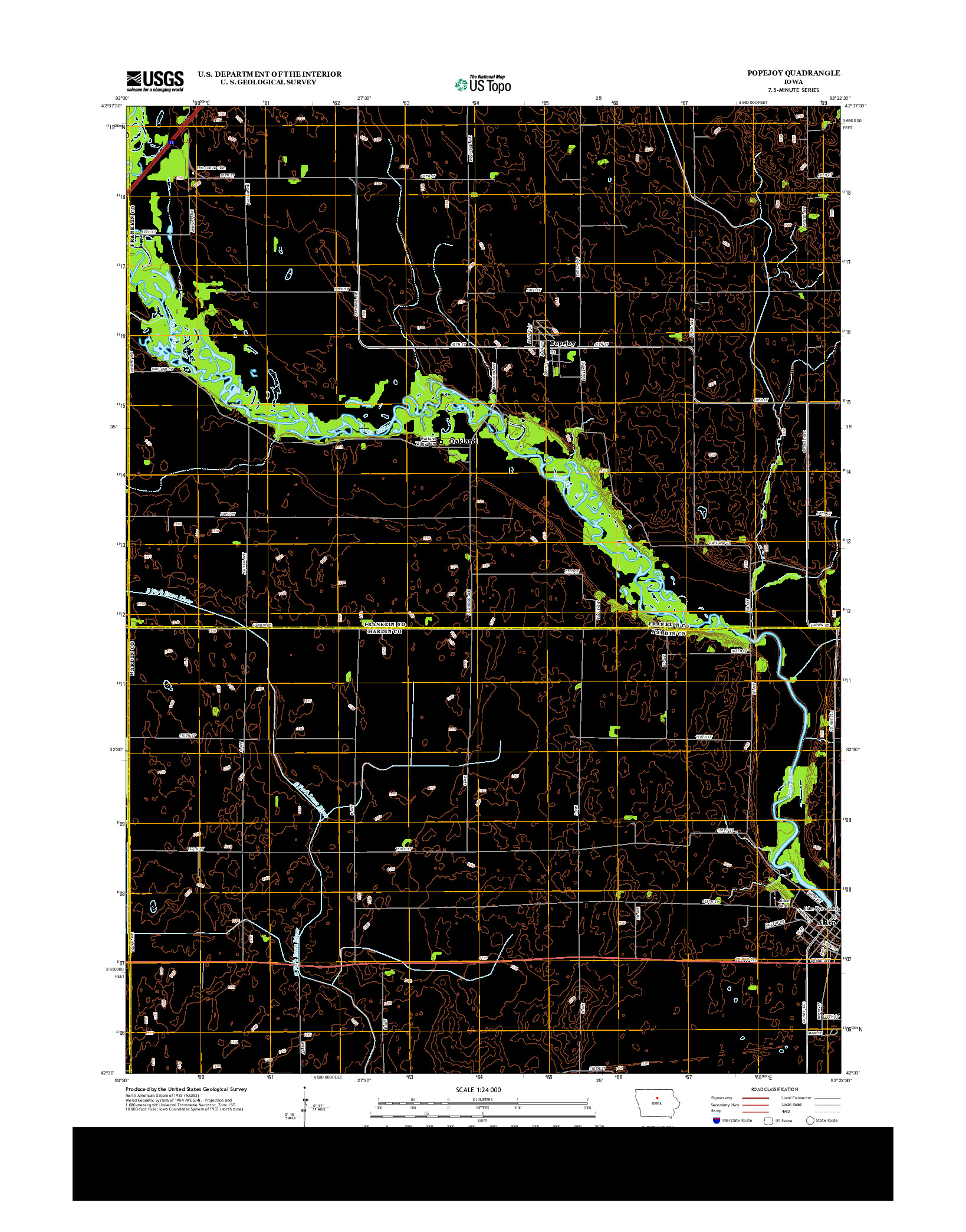 USGS US TOPO 7.5-MINUTE MAP FOR POPEJOY, IA 2013