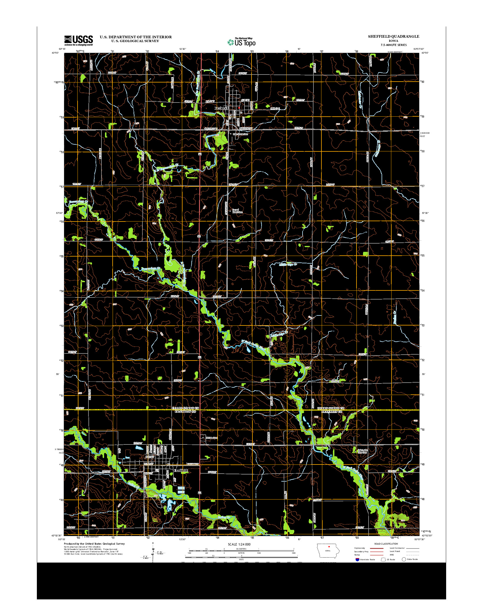 USGS US TOPO 7.5-MINUTE MAP FOR SHEFFIELD, IA 2013