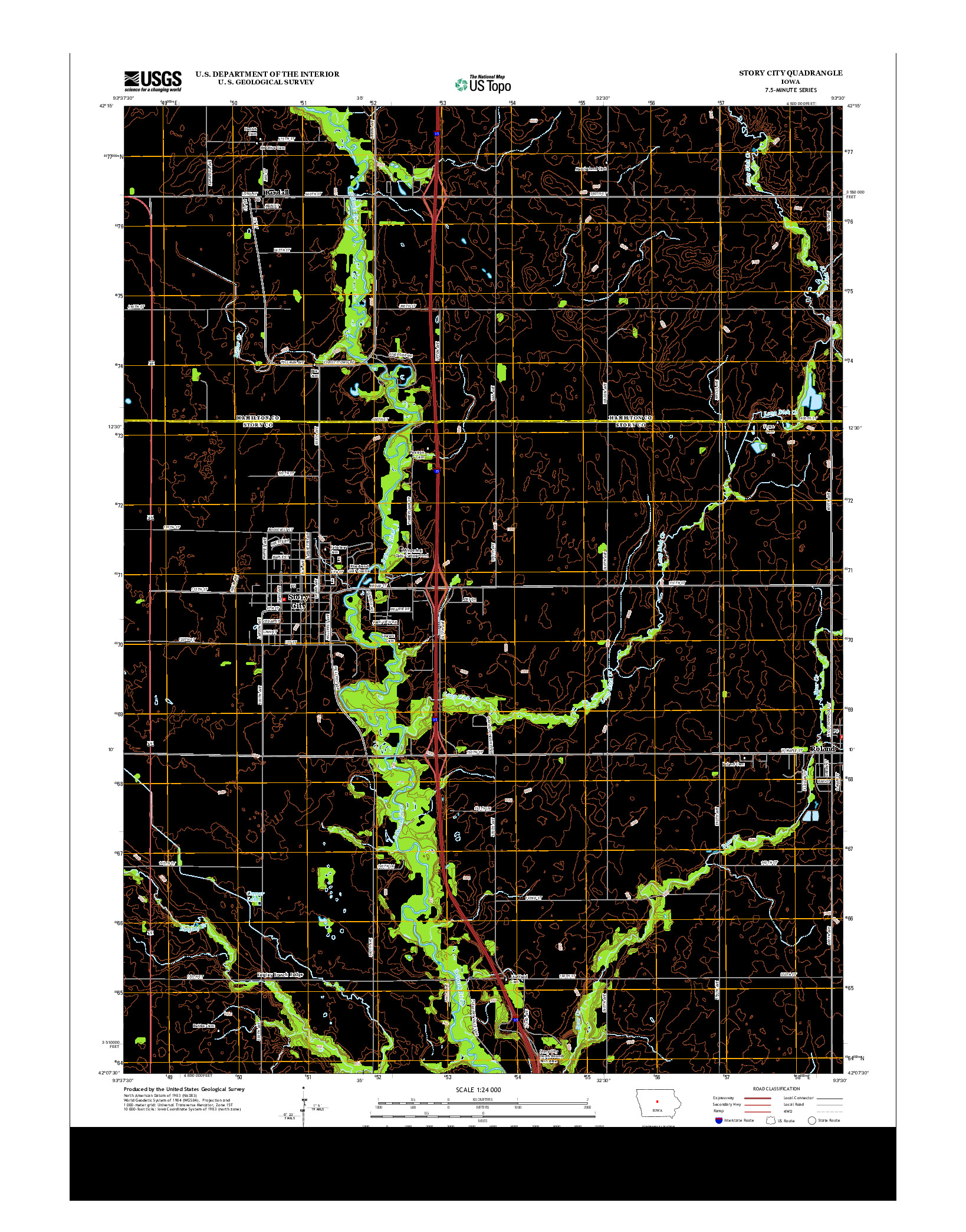 USGS US TOPO 7.5-MINUTE MAP FOR STORY CITY, IA 2013