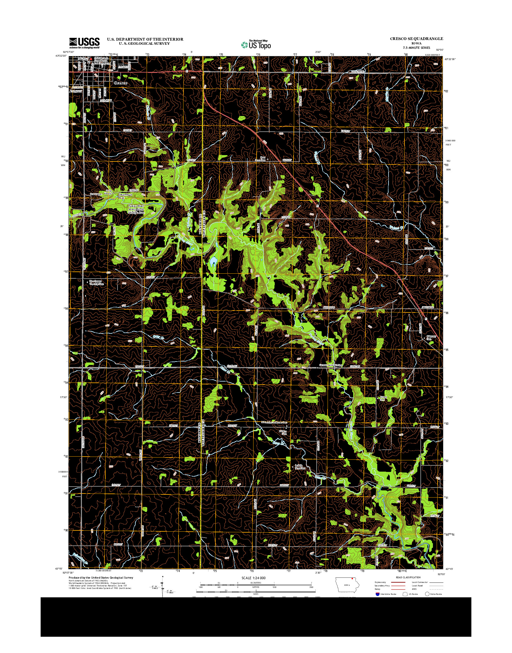 USGS US TOPO 7.5-MINUTE MAP FOR CRESCO SE, IA 2013