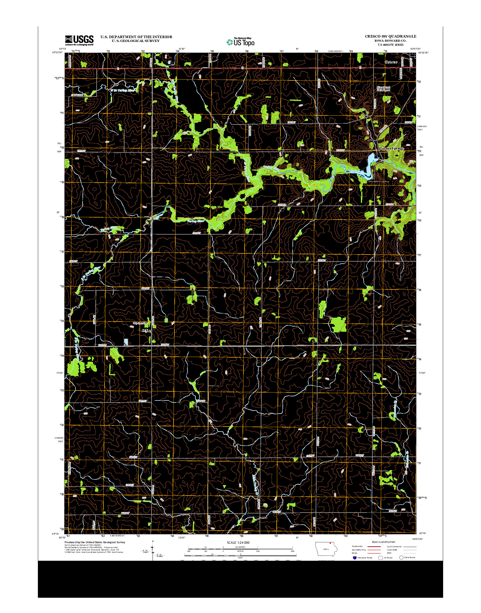 USGS US TOPO 7.5-MINUTE MAP FOR CRESCO SW, IA 2013