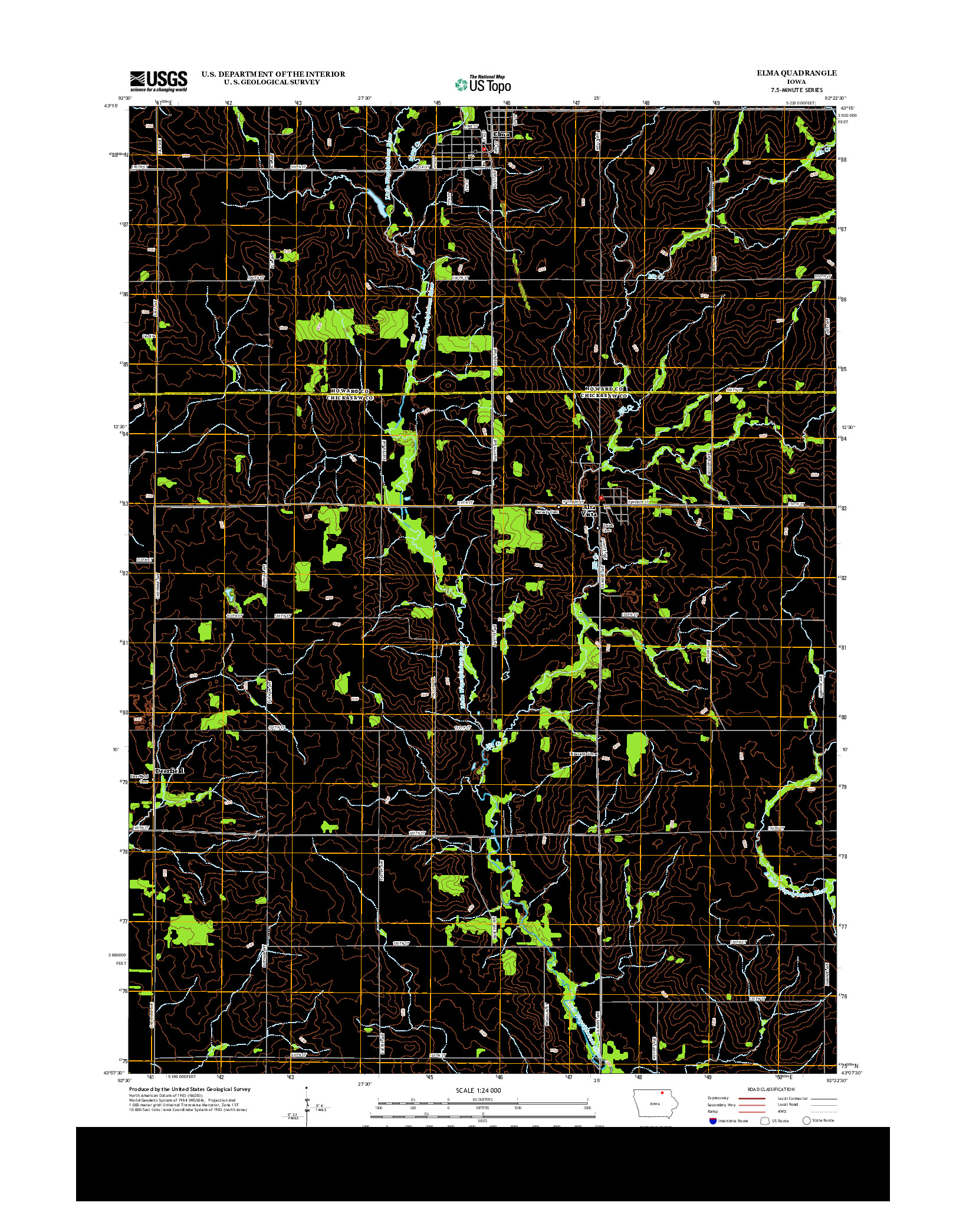 USGS US TOPO 7.5-MINUTE MAP FOR ELMA, IA 2013