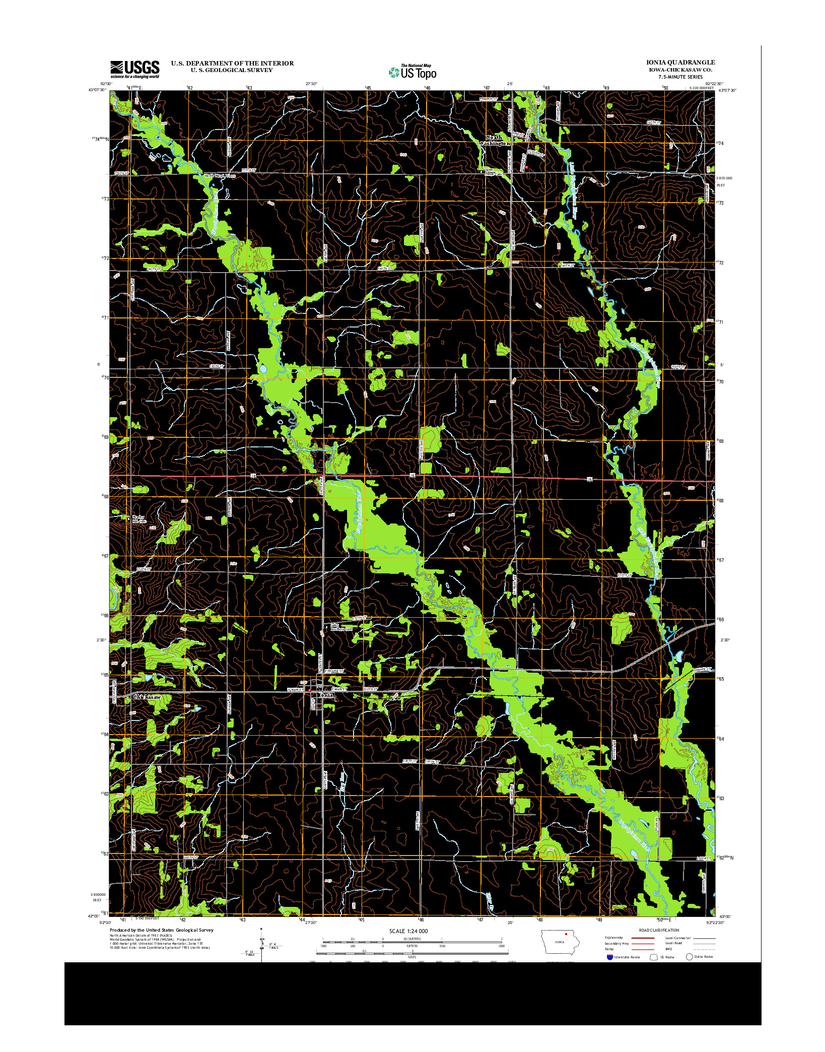 USGS US TOPO 7.5-MINUTE MAP FOR IONIA, IA 2013