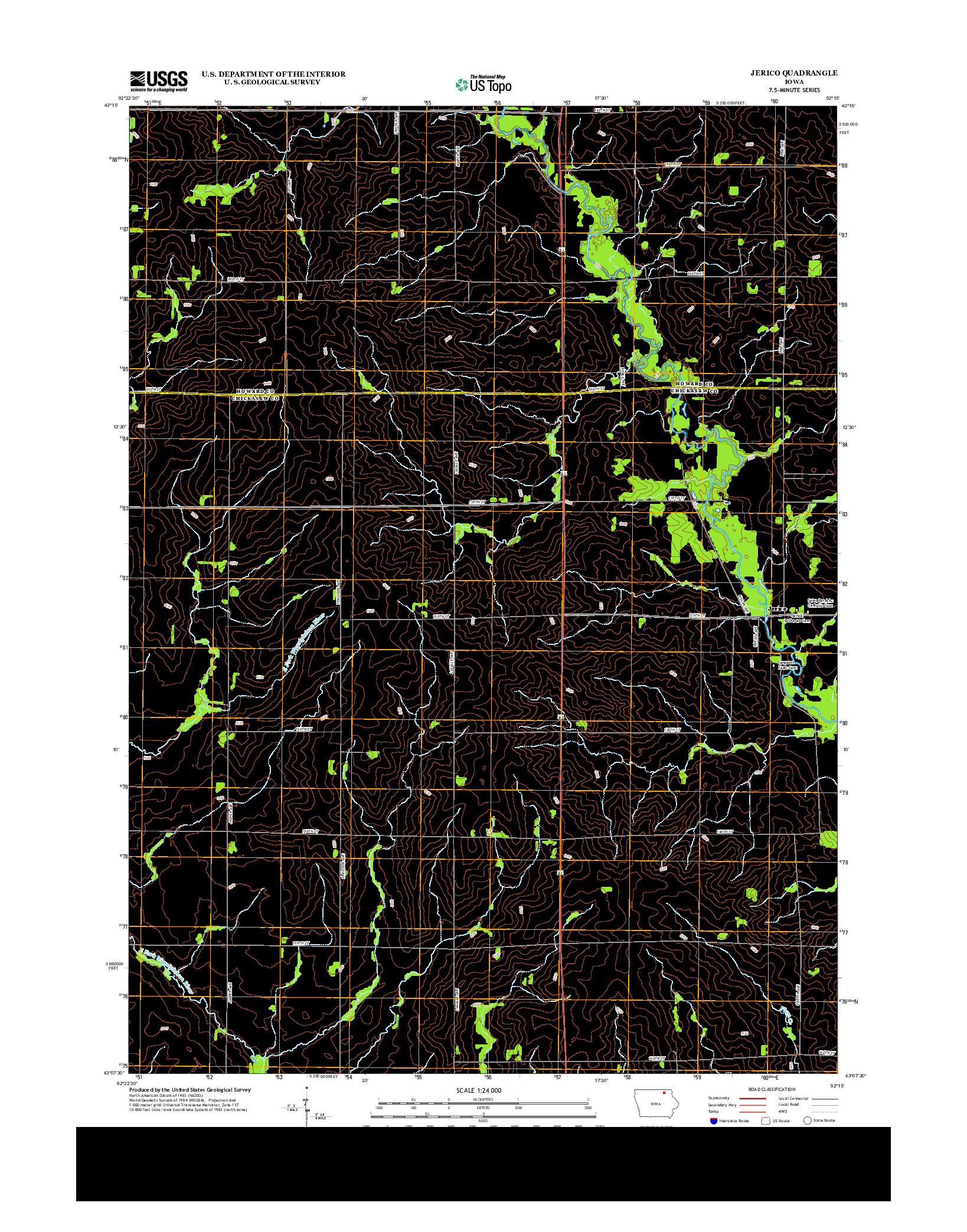 USGS US TOPO 7.5-MINUTE MAP FOR JERICO, IA 2013