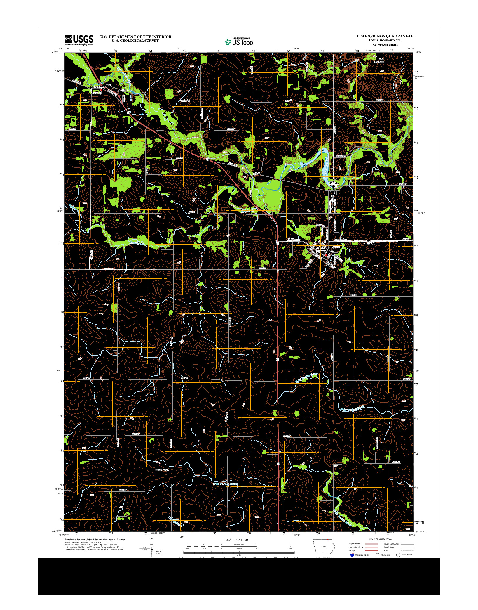 USGS US TOPO 7.5-MINUTE MAP FOR LIME SPRINGS, IA 2013