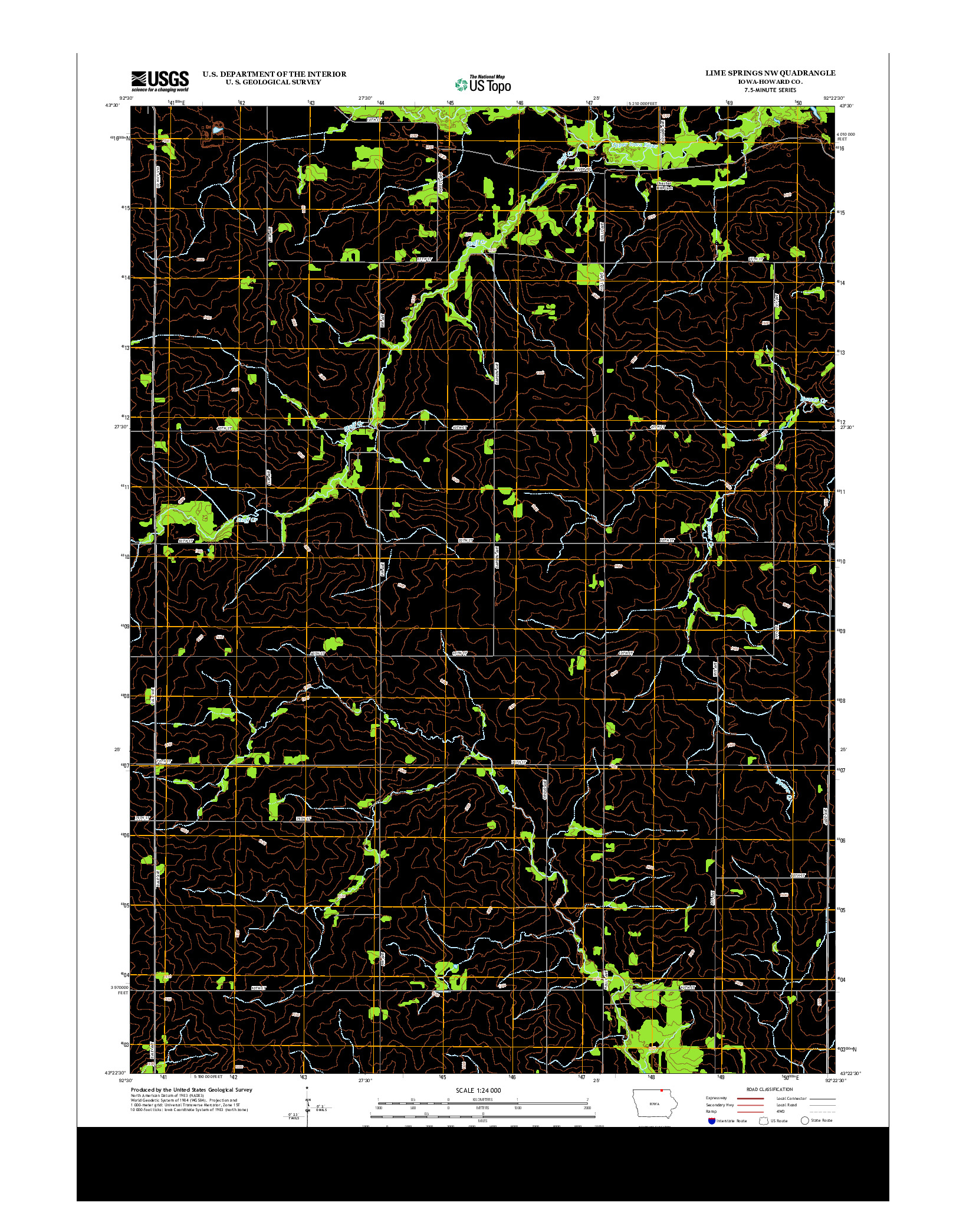 USGS US TOPO 7.5-MINUTE MAP FOR LIME SPRINGS NW, IA 2013