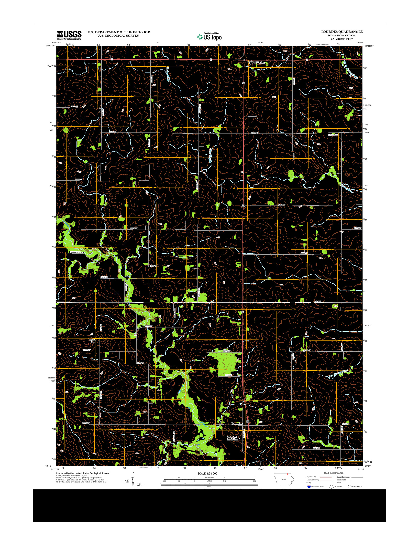 USGS US TOPO 7.5-MINUTE MAP FOR LOURDES, IA 2013
