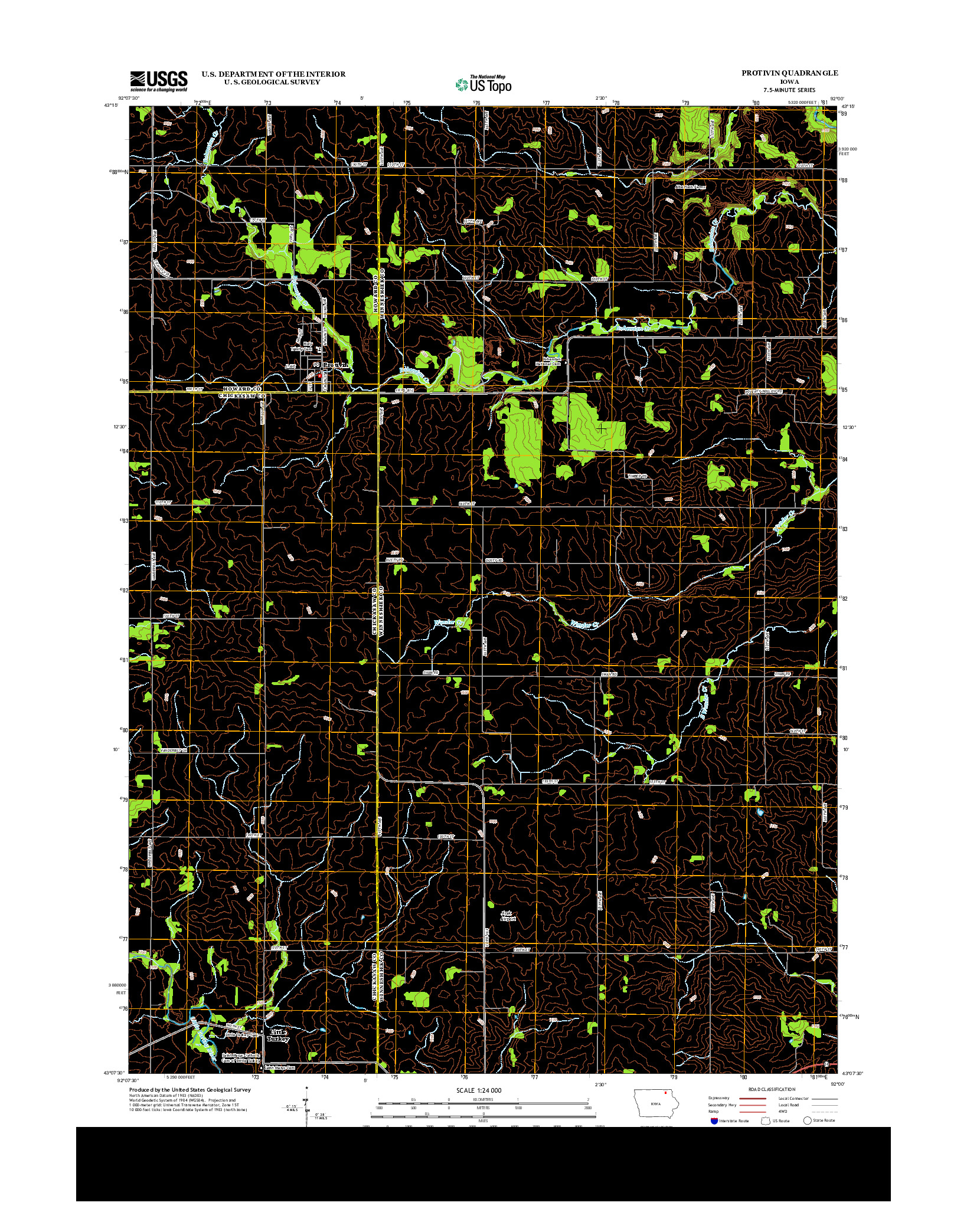 USGS US TOPO 7.5-MINUTE MAP FOR PROTIVIN, IA 2013